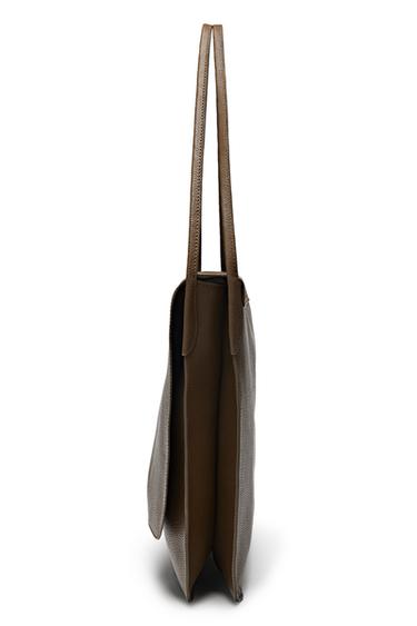 Large nappa leather flap bag - LIMITED EDITION — PALE KHAKI 6