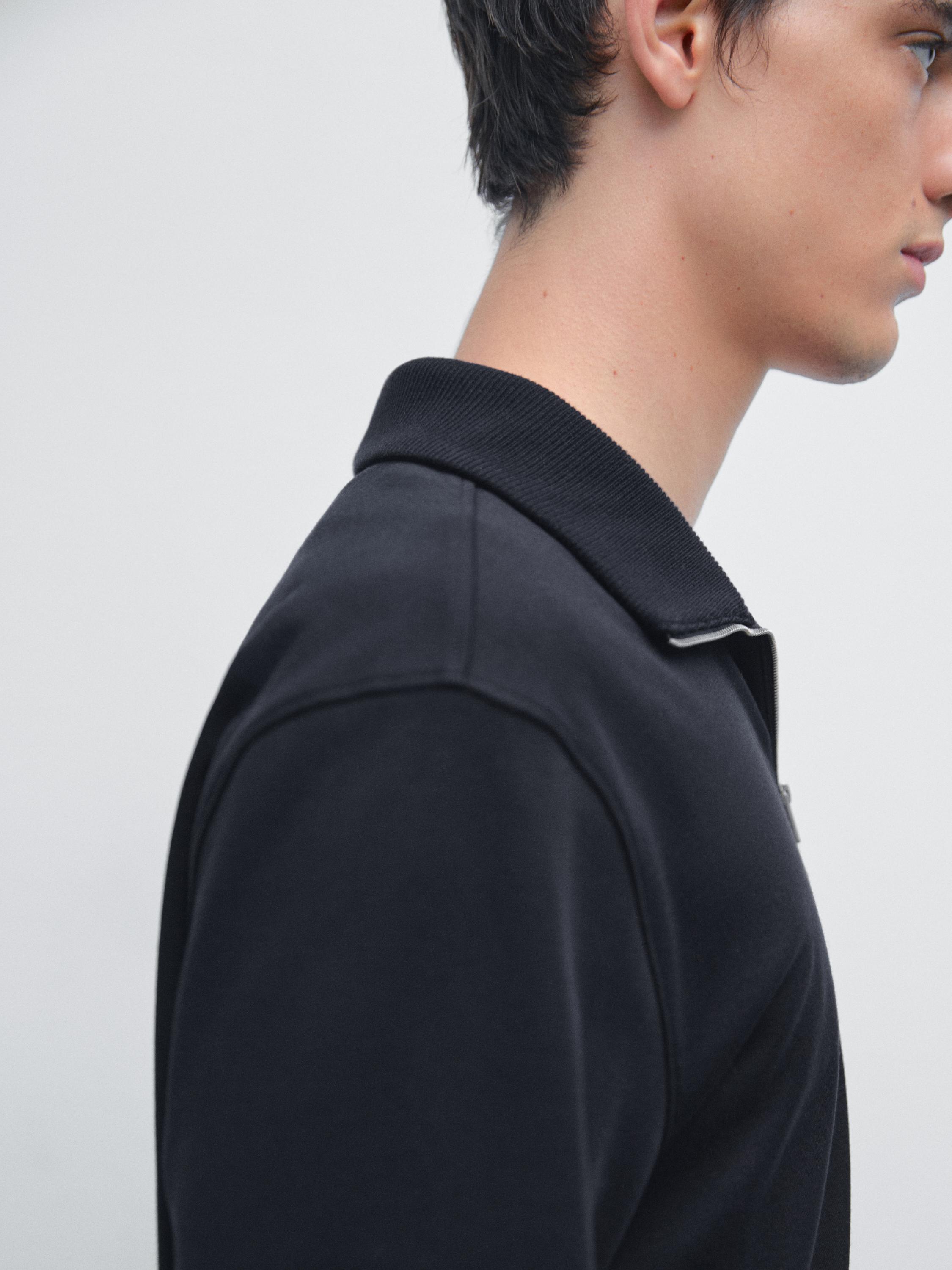Polo cuello mock cremallera