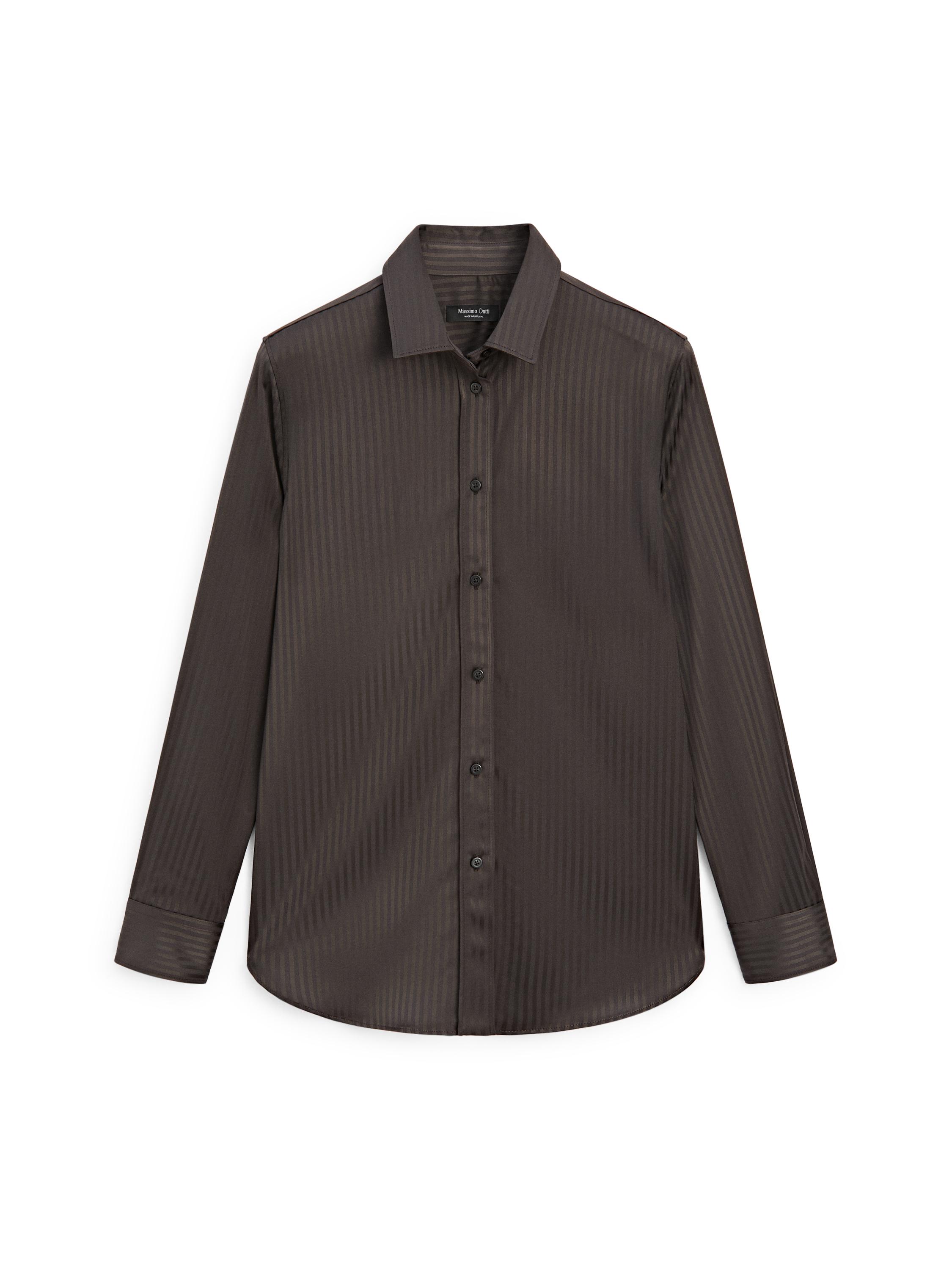 Striped flowing shirt — BROWN