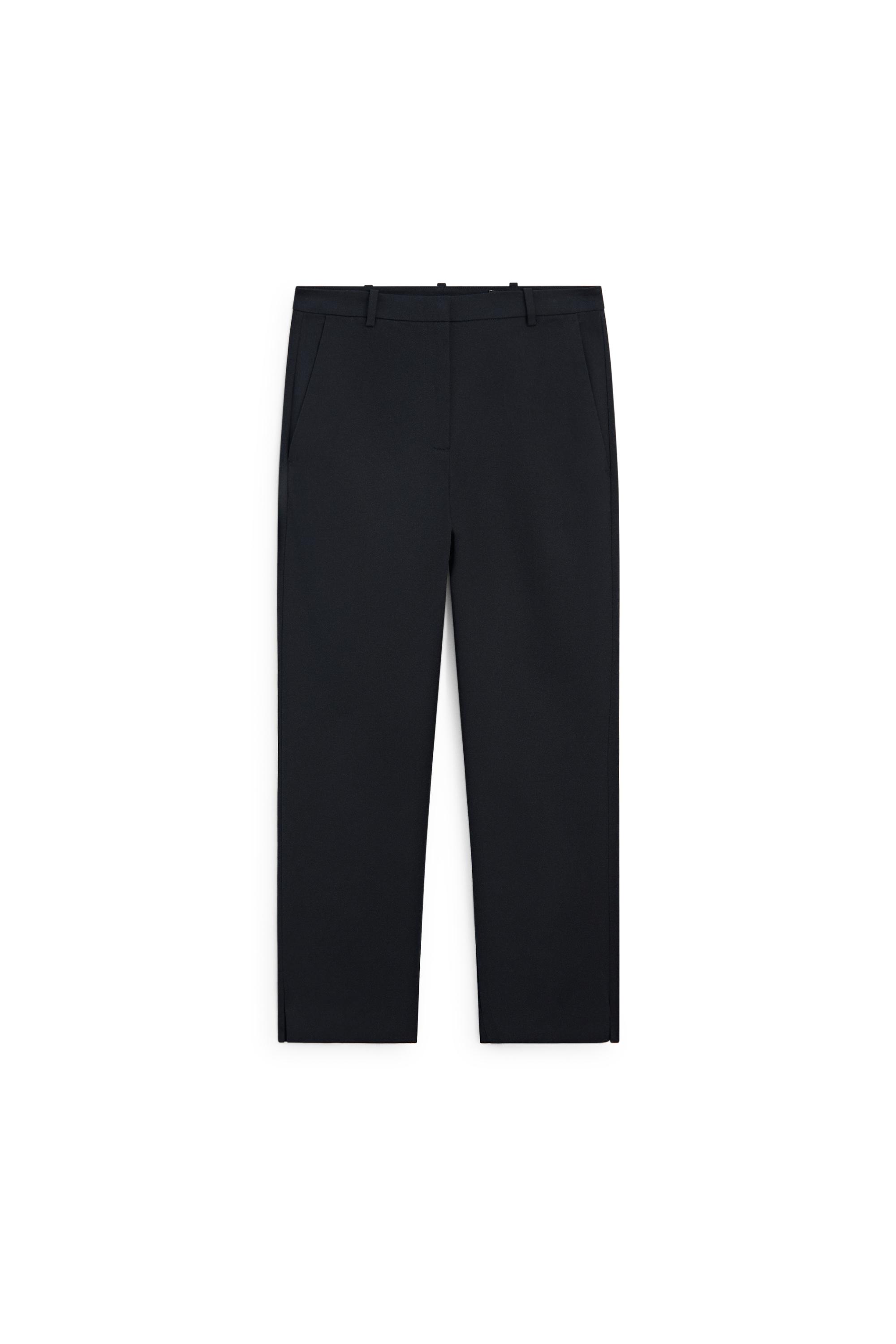 Straight stretch trousers — NAVY BLUE