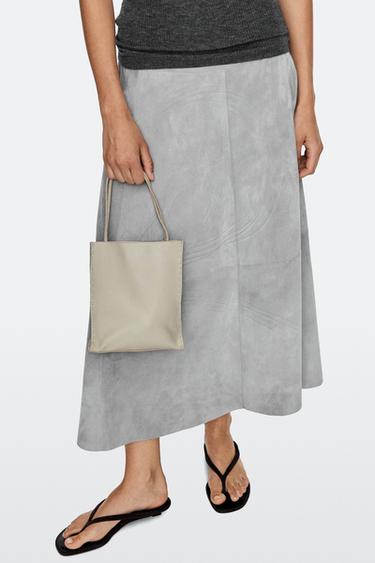 Nappa leather double compartment bag — Off white 3