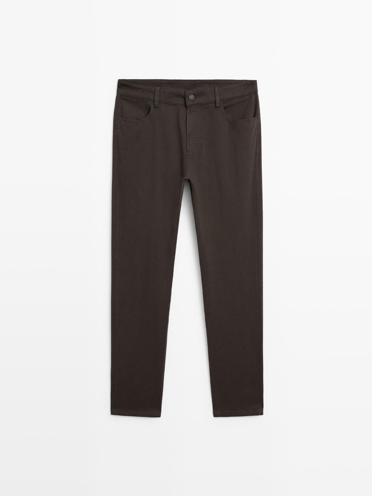 Massimo Dutti - Herre - Slim Fit Bukser I Denim - Grå - 34