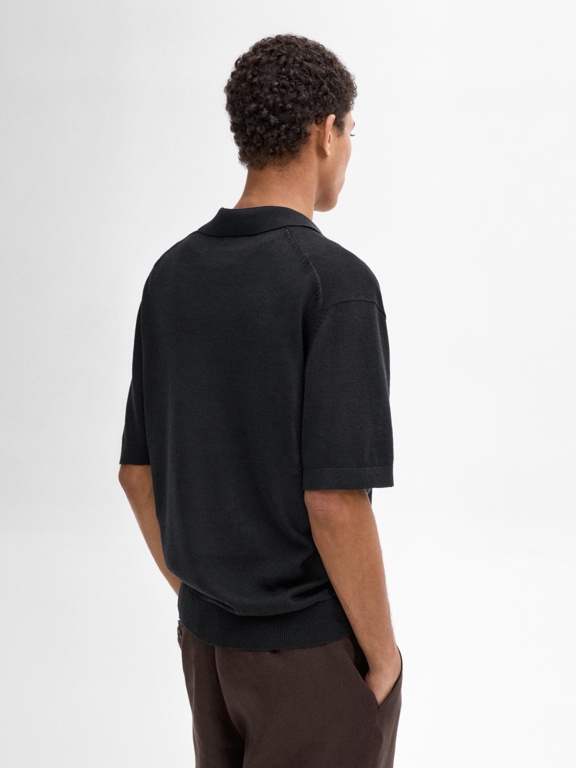 Linen blend short sleeve cardigan