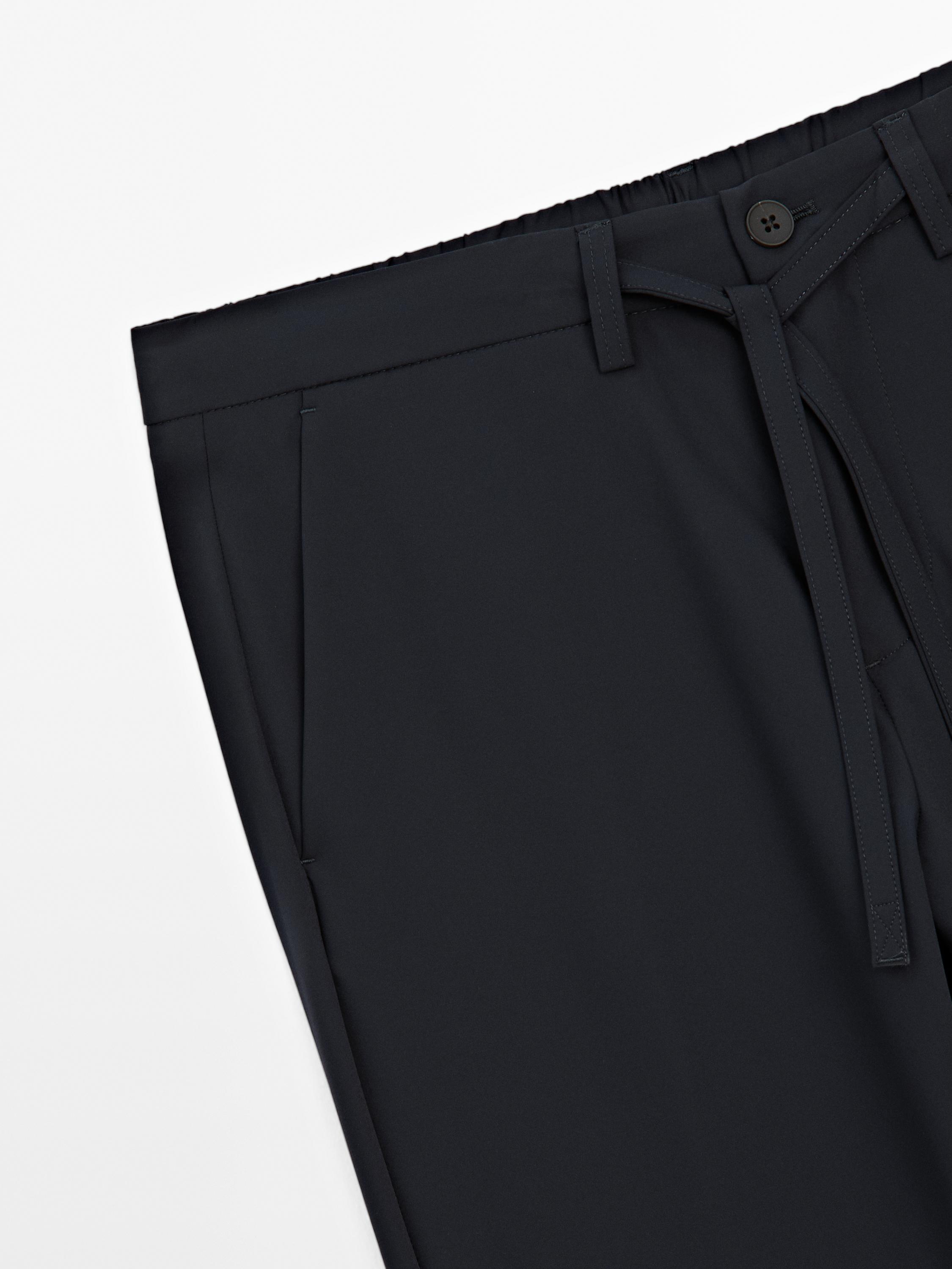 Regular-fit technical trousers — NAVY BLUE