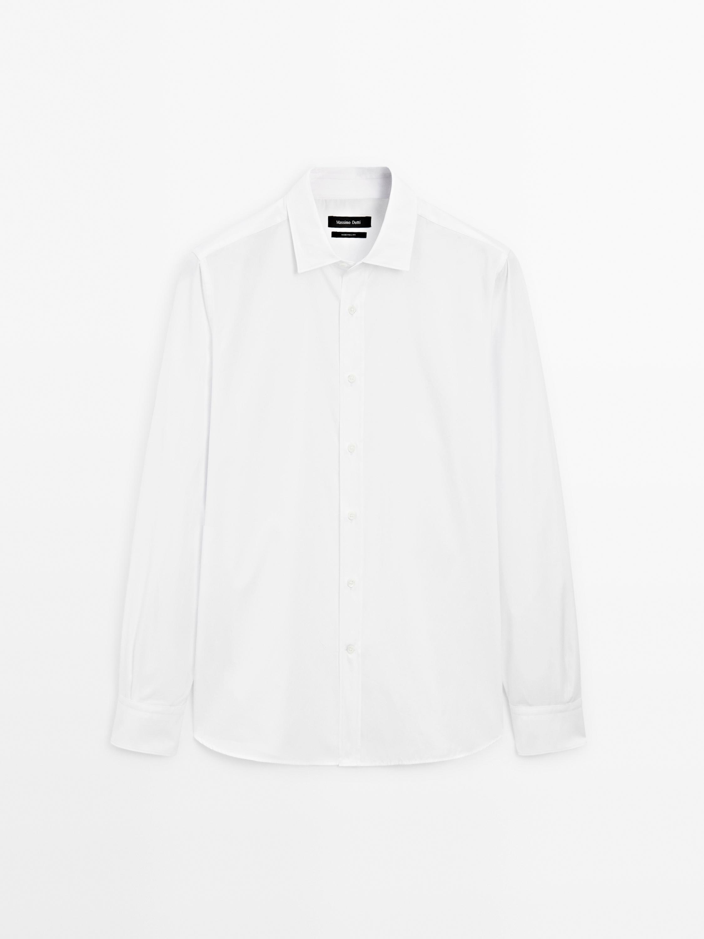 Camisa de popelina regular fit de algodão