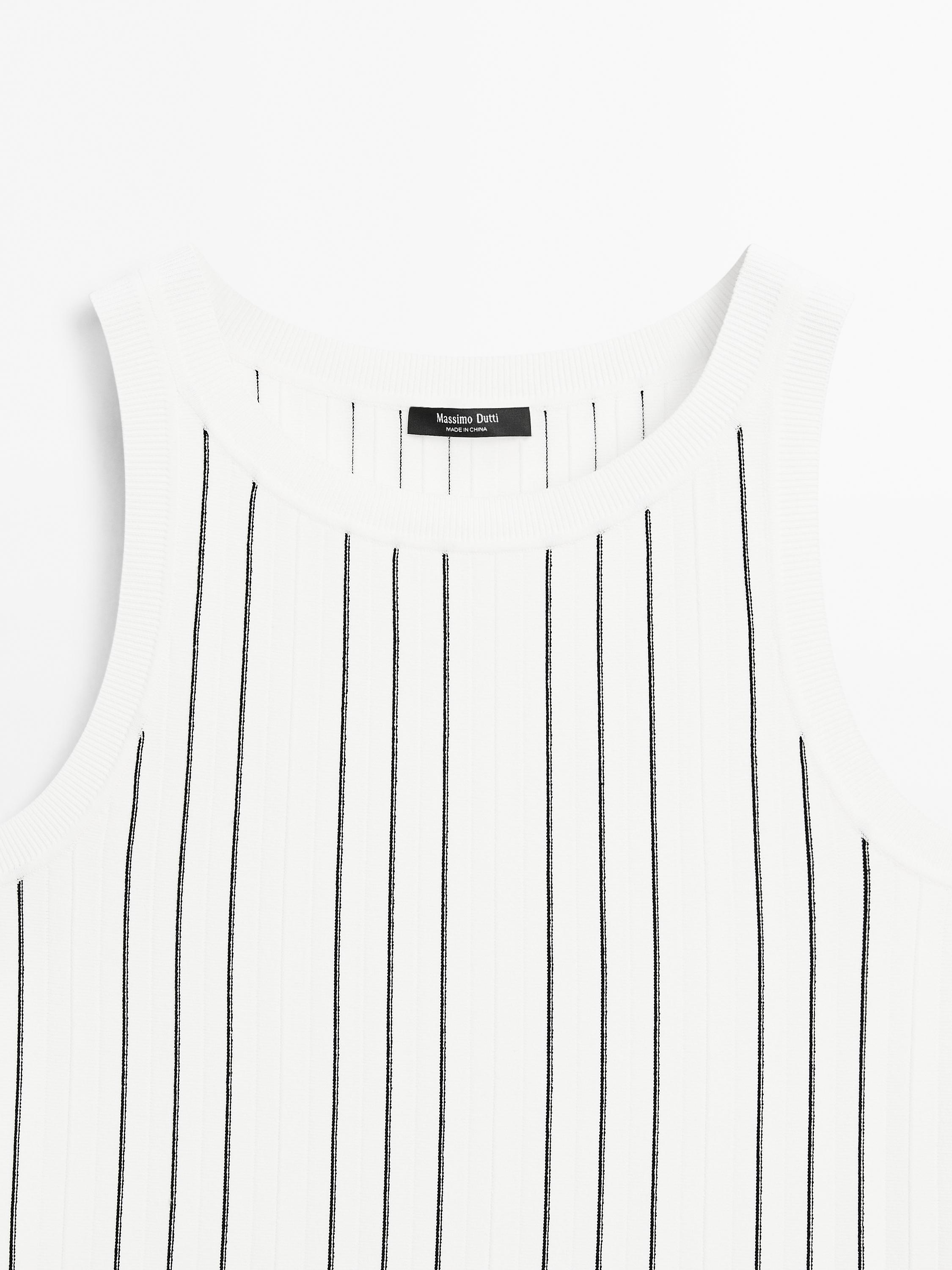 Knit top with striped detail