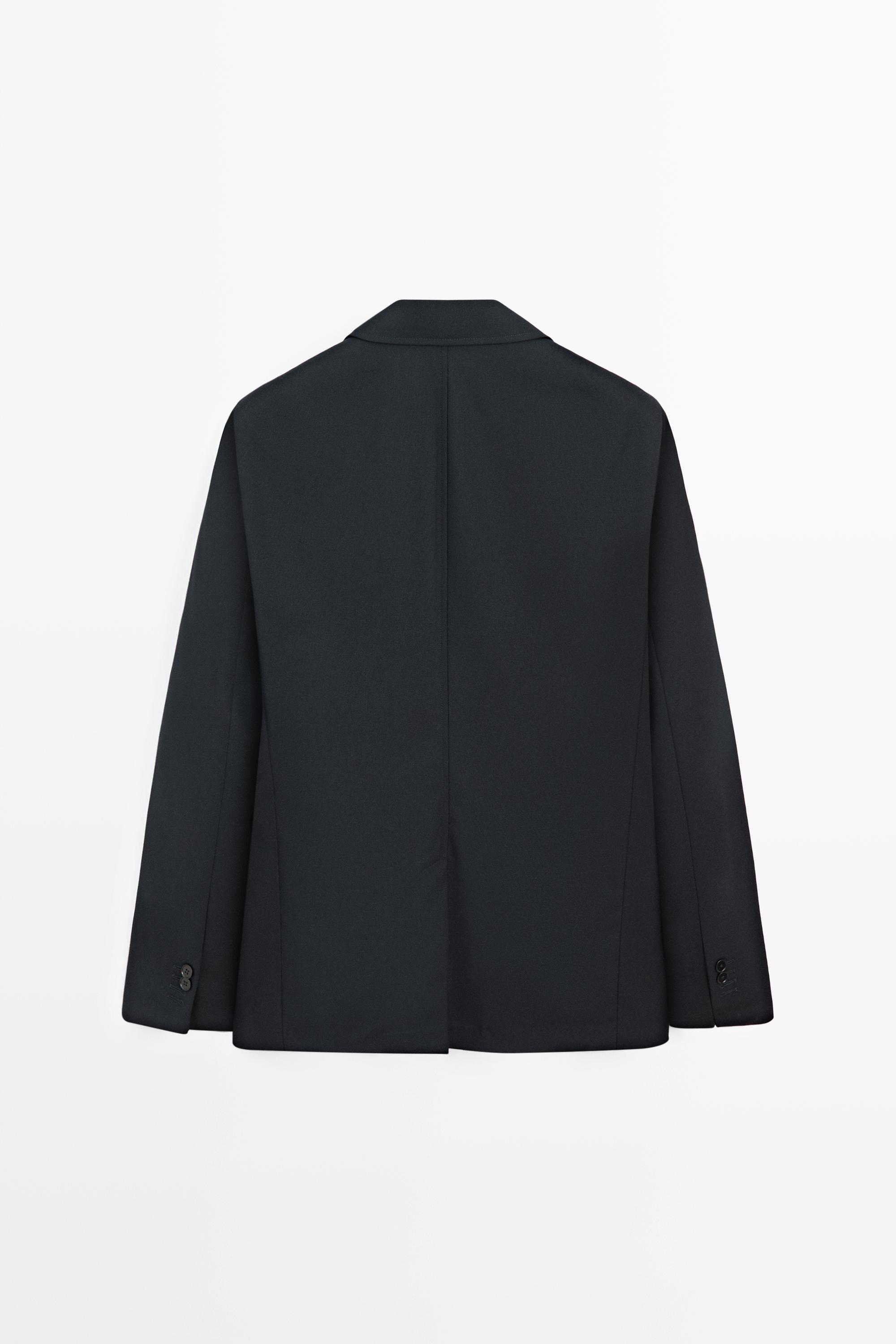 Textured cold wool blazer — DEEP BLUE