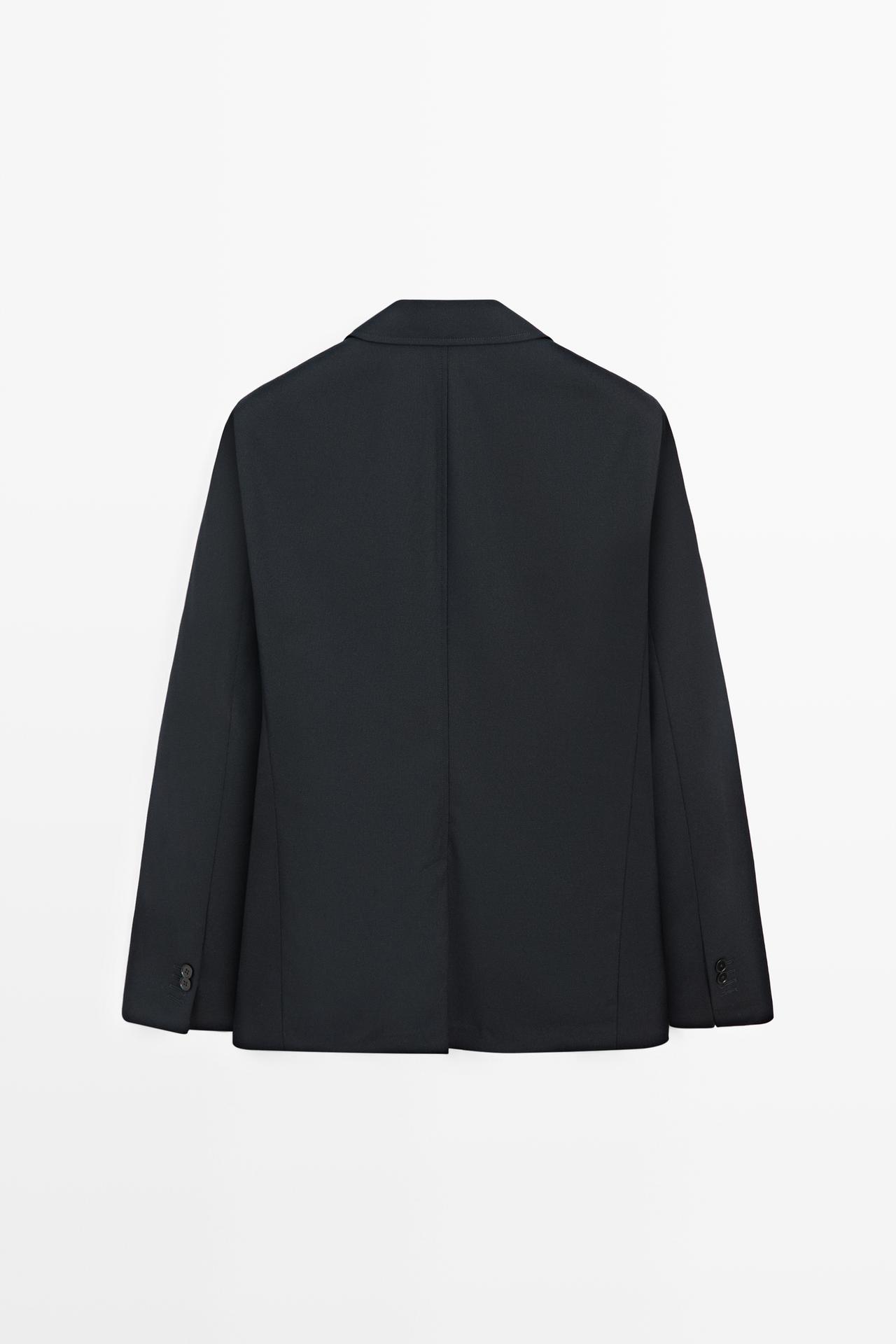 Textured cold wool blazer — DEEP BLUE