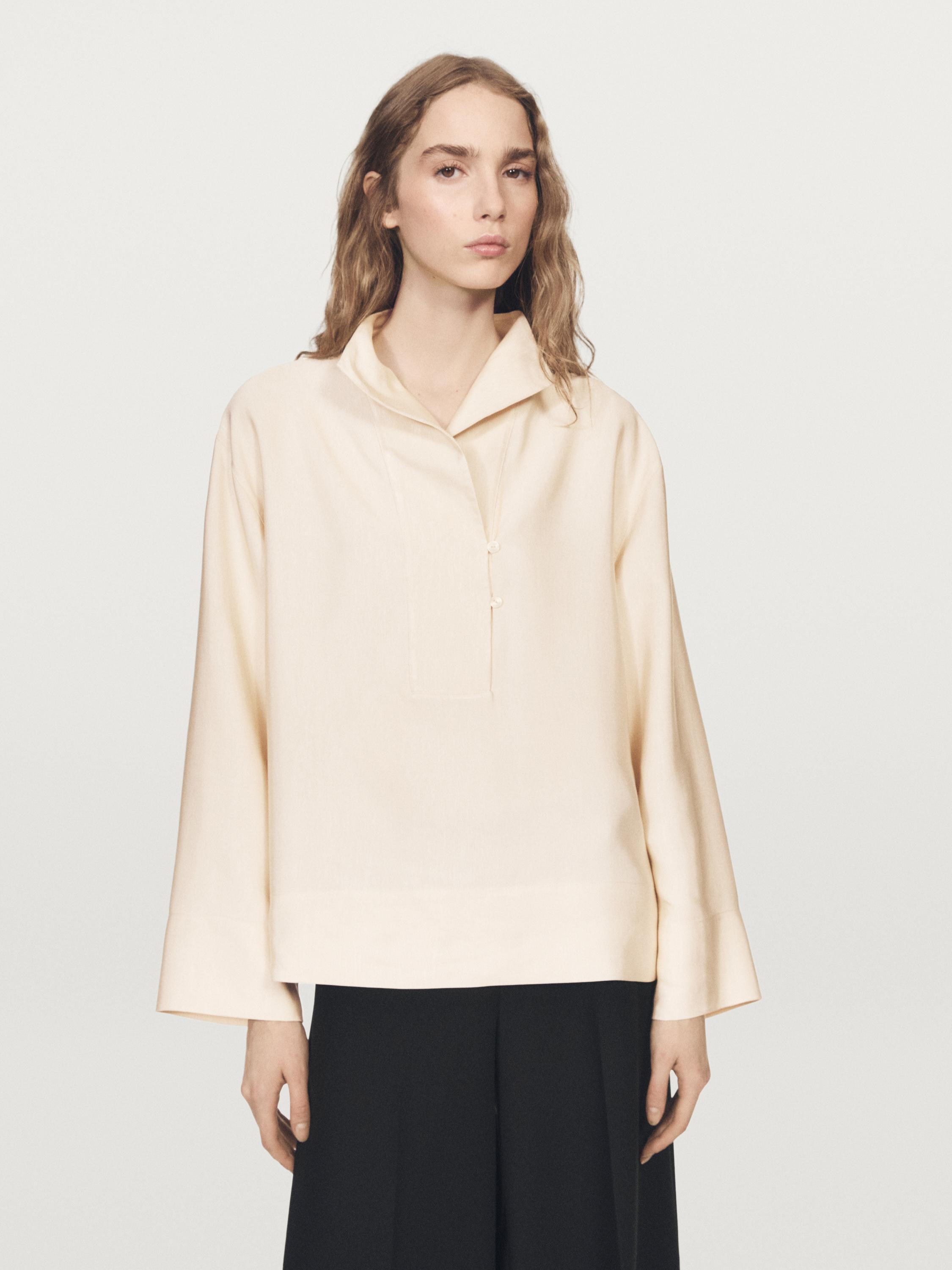 Blouse fluide avec plastron