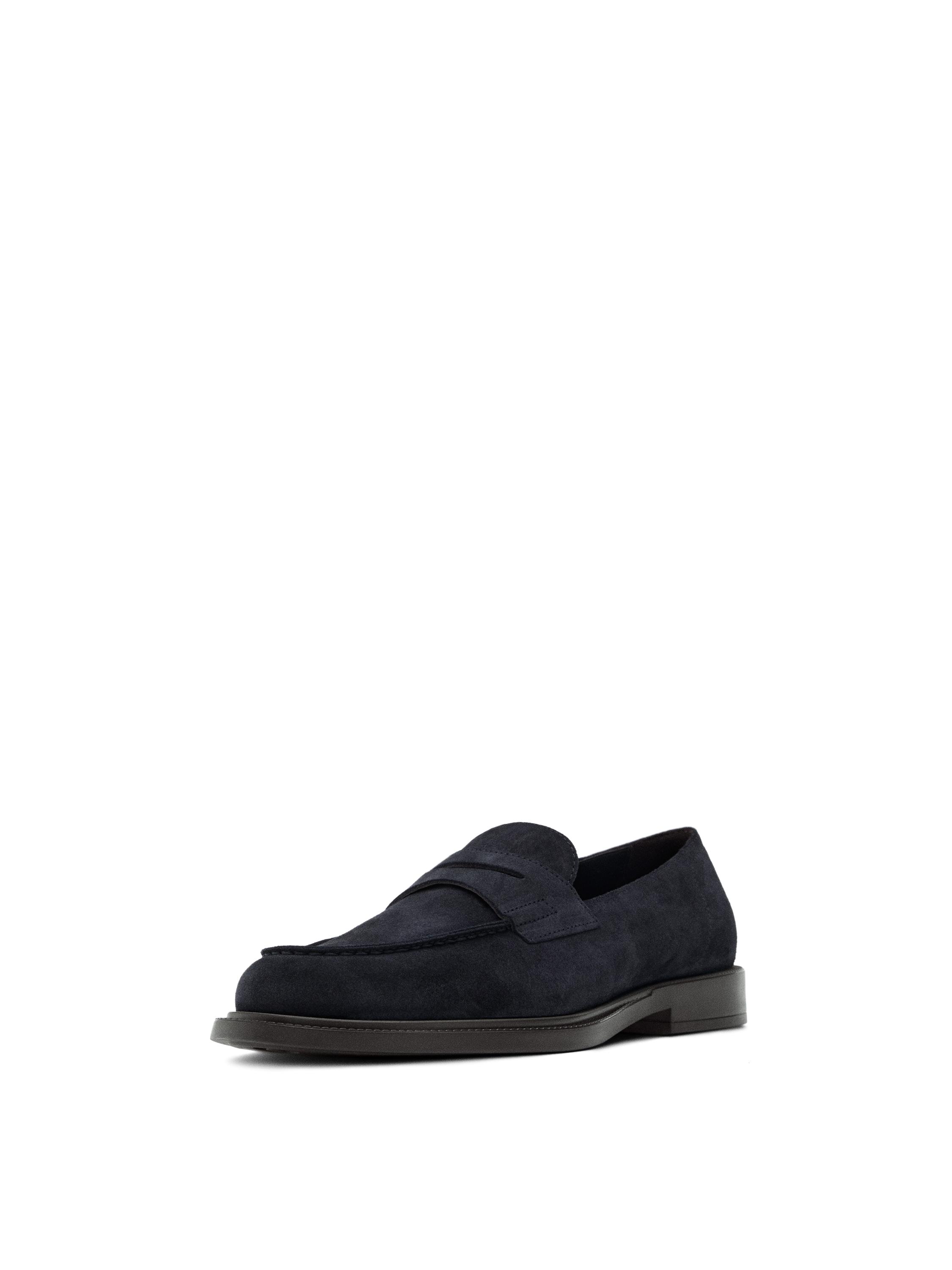 Split leather penny loafers — Dark blue