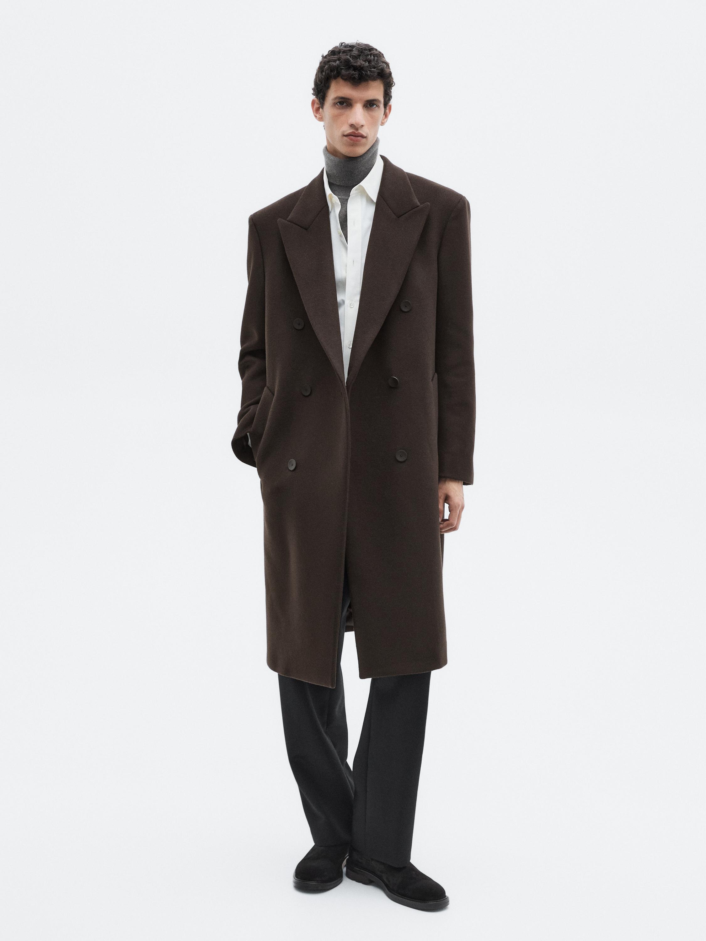 Dugi kaput na preklop od mješavine vune – LIMITED