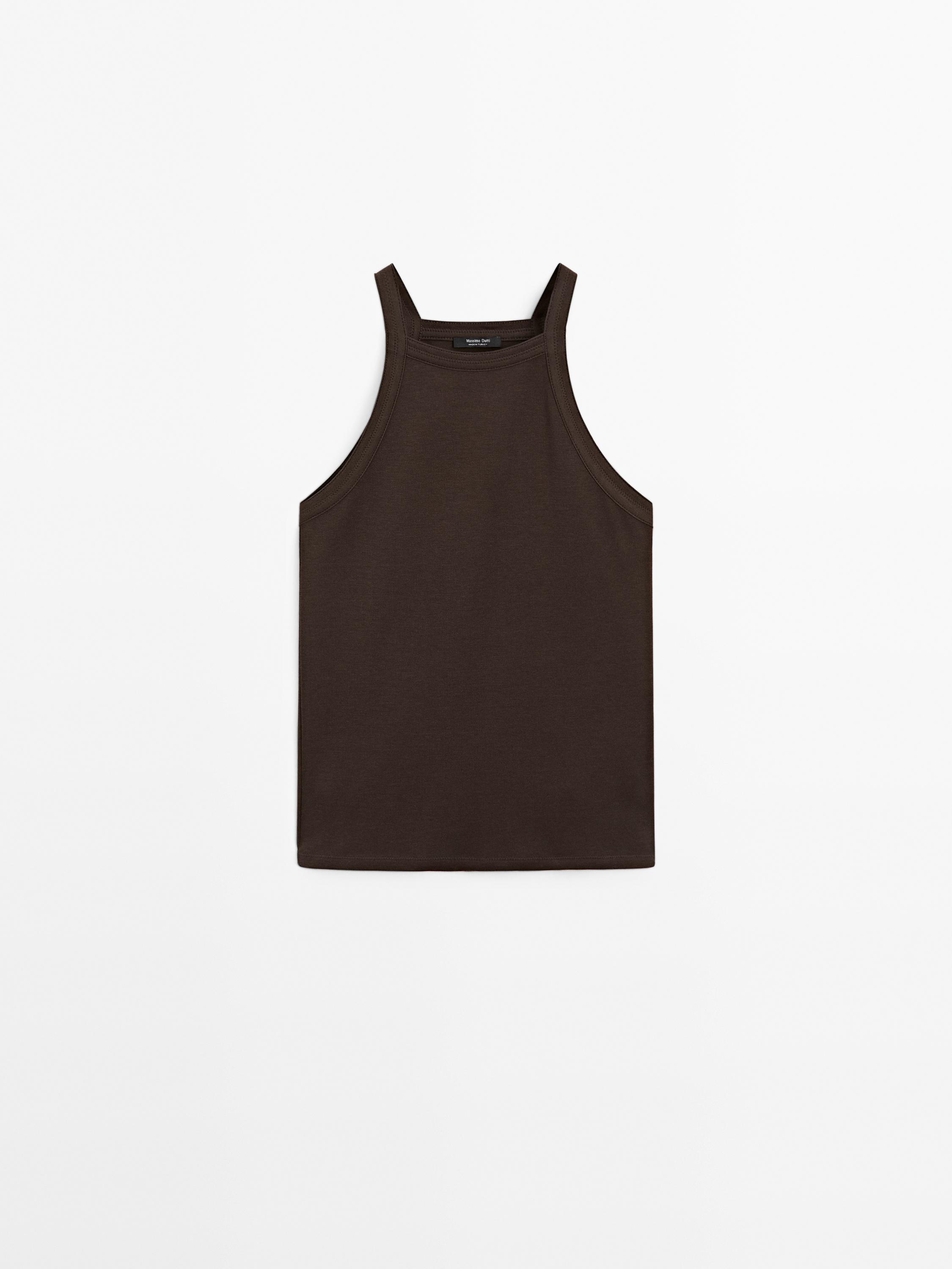 Cotton blend halter top