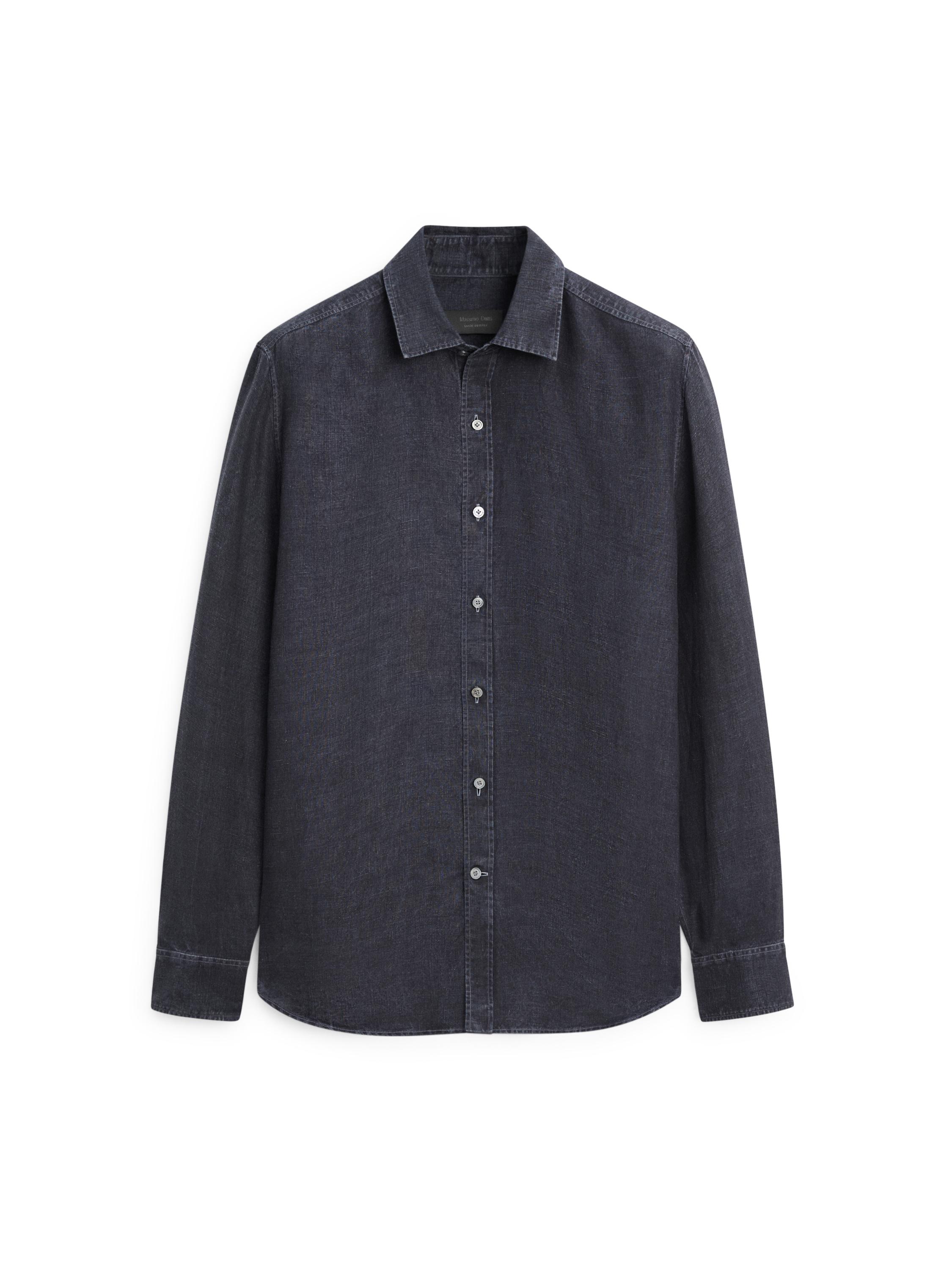 100% linen regular fit shirt — INDIGO