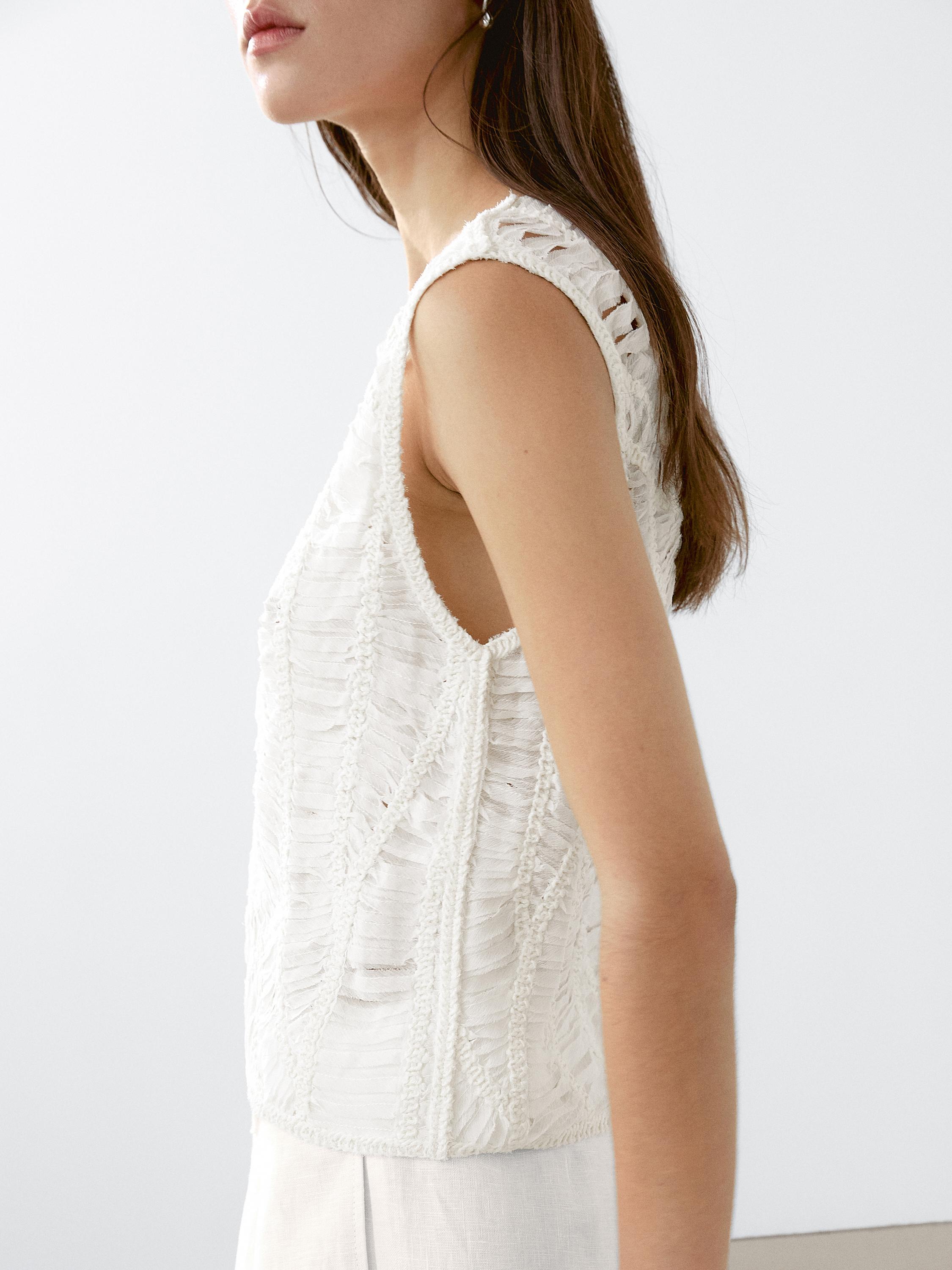Openwork crochet top