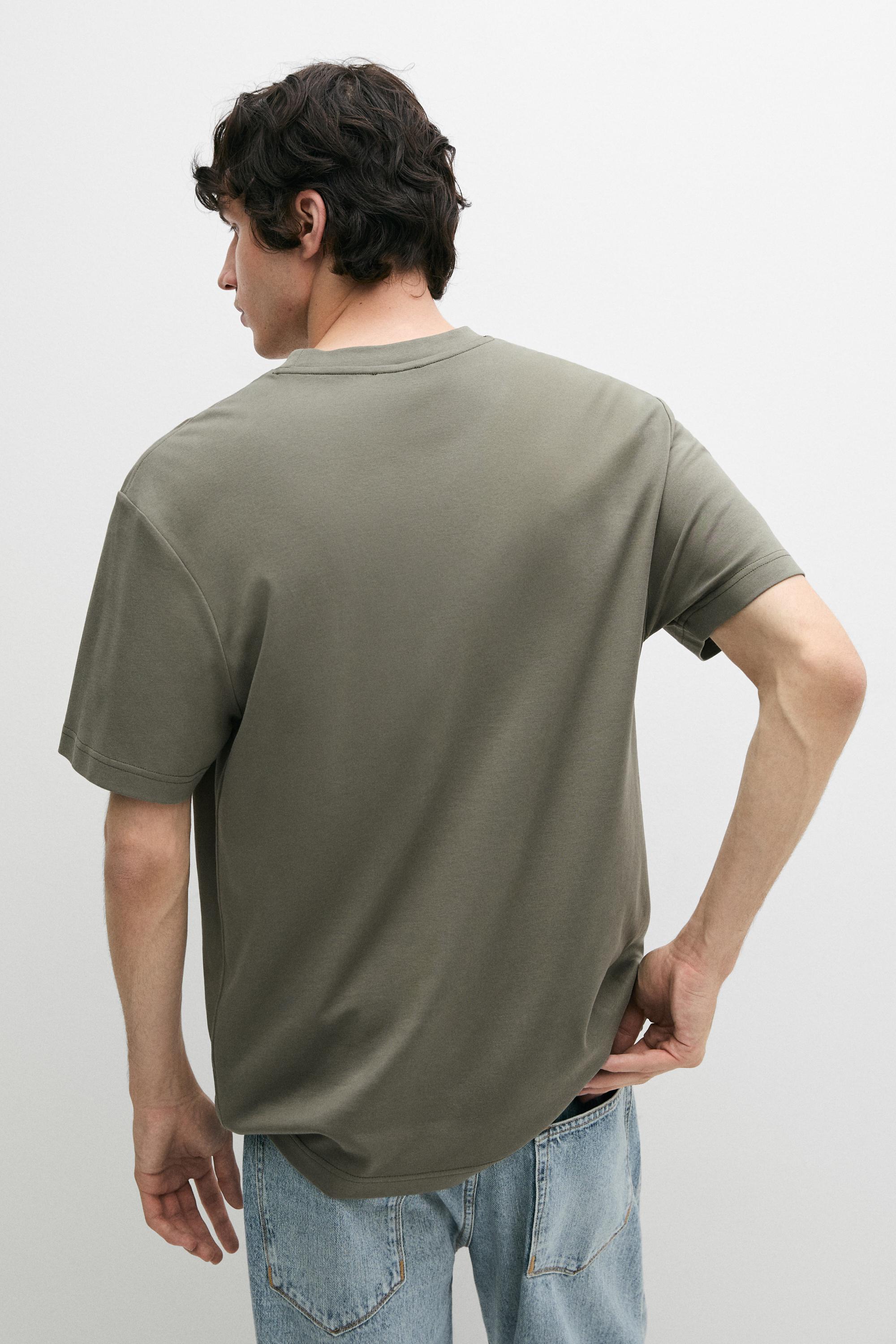 100% cotton short-sleeve T-shirt — PALE KHAKI