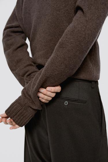 Wool blend darted suit pants - LIMITED EDITION — BROWN 4