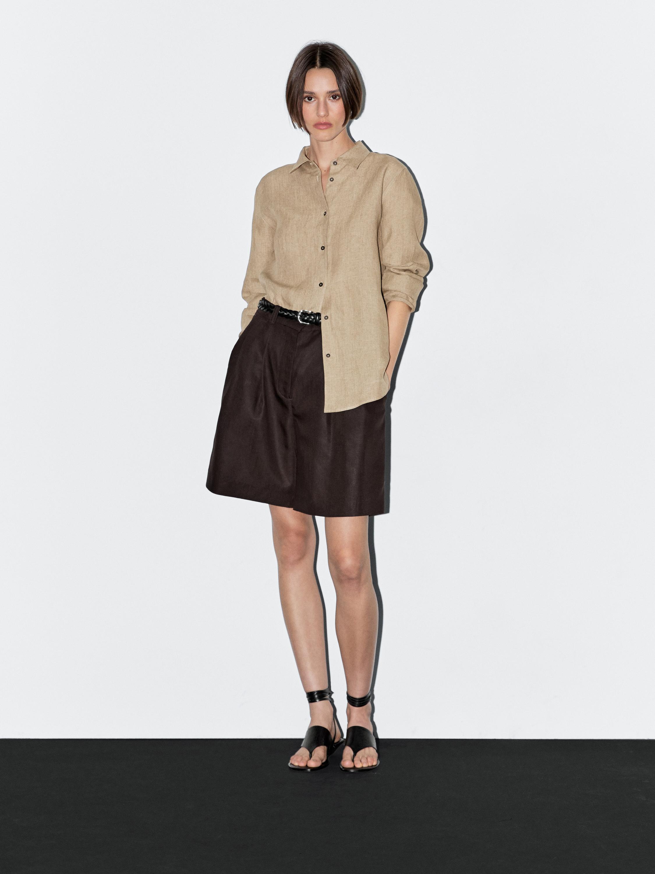 100% linen chambray shirt