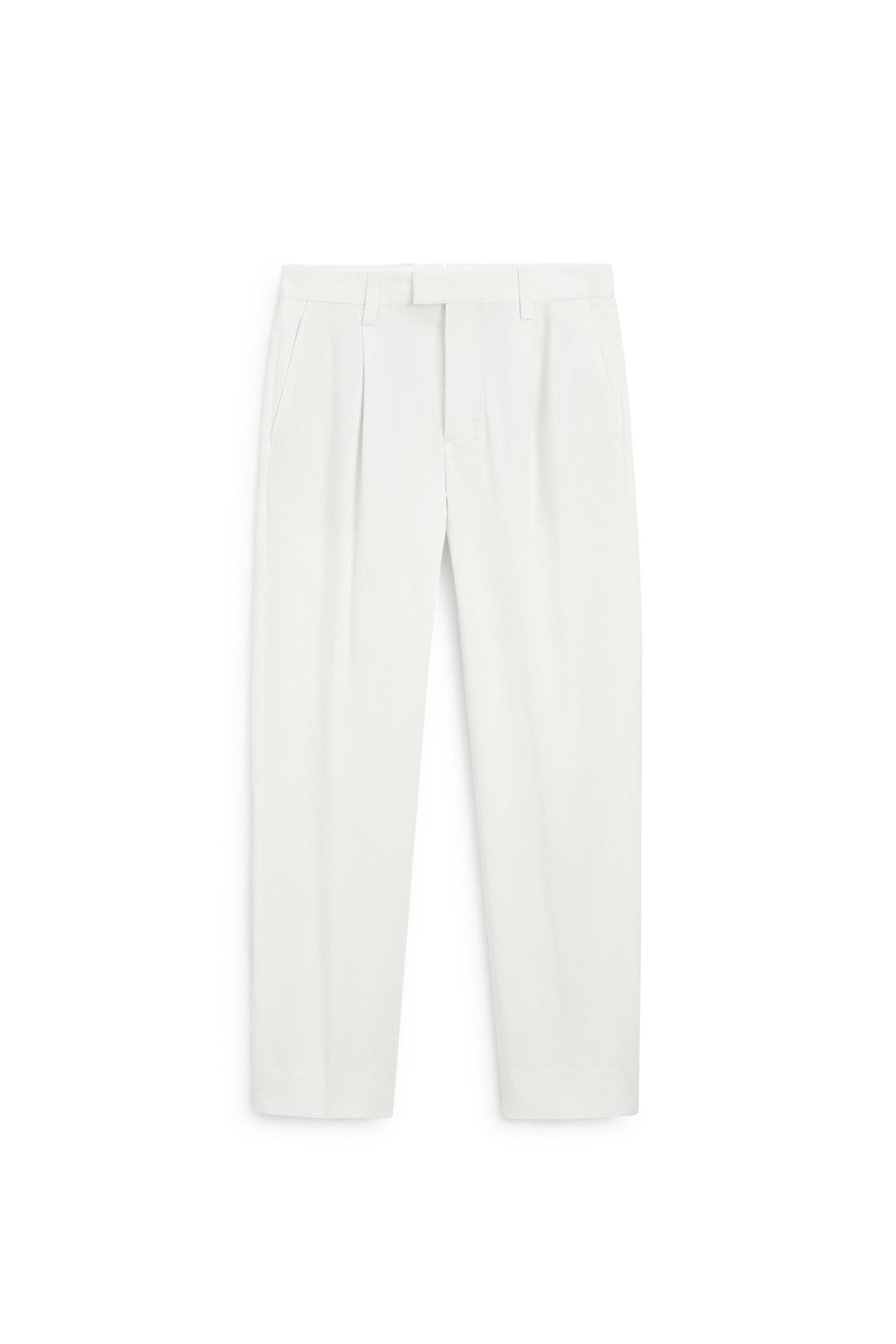 Cotton blend darted trousers — WHITE