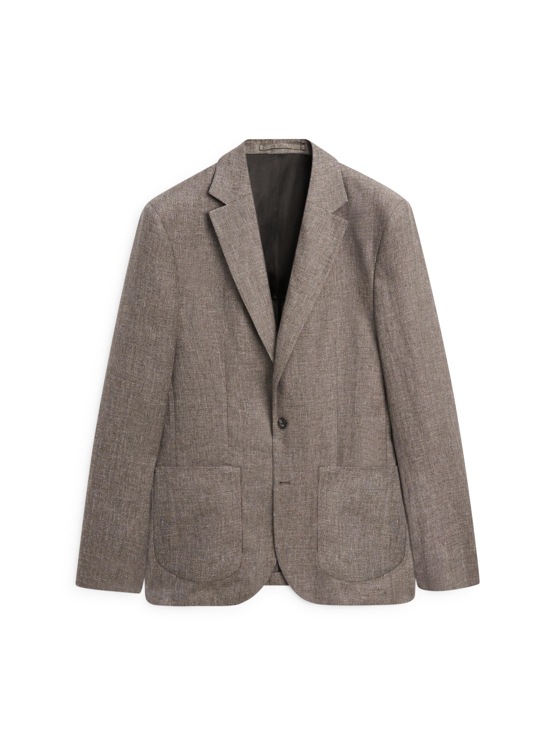 100% linen tailored marl blazer — BEIGE MARL