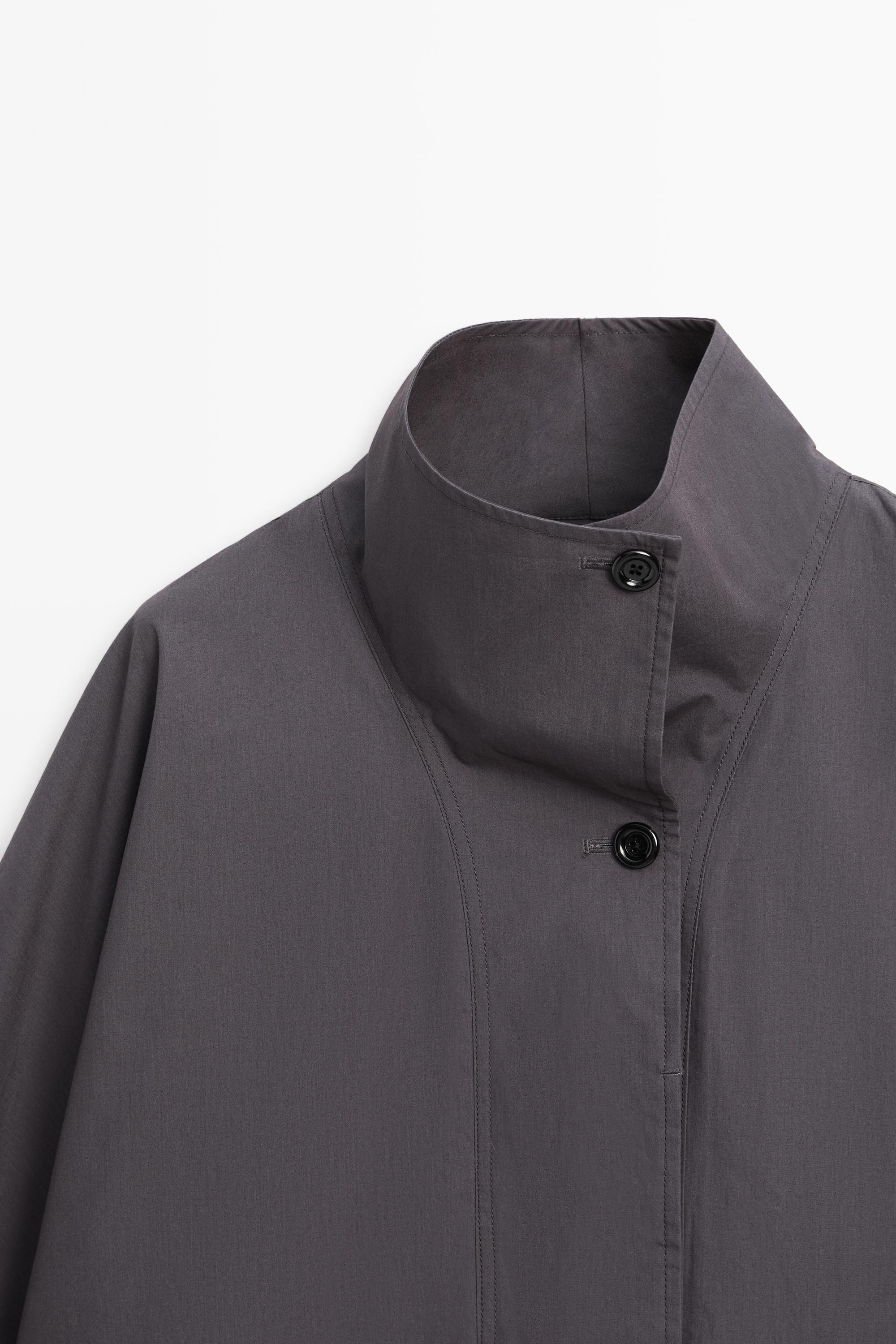 Short cotton cape jacket — DARK BLUE