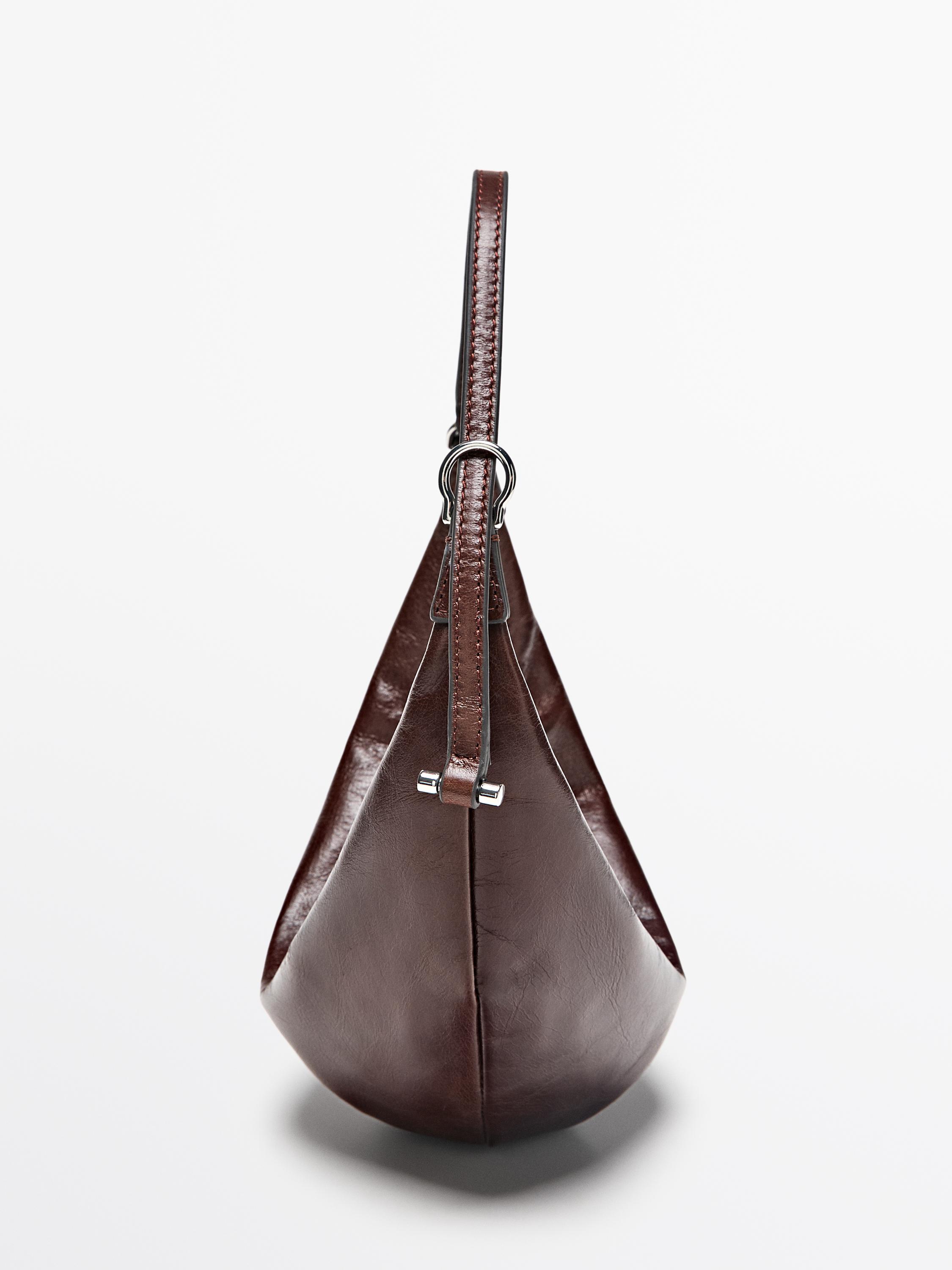 Nappa leather mini bag — BROWN