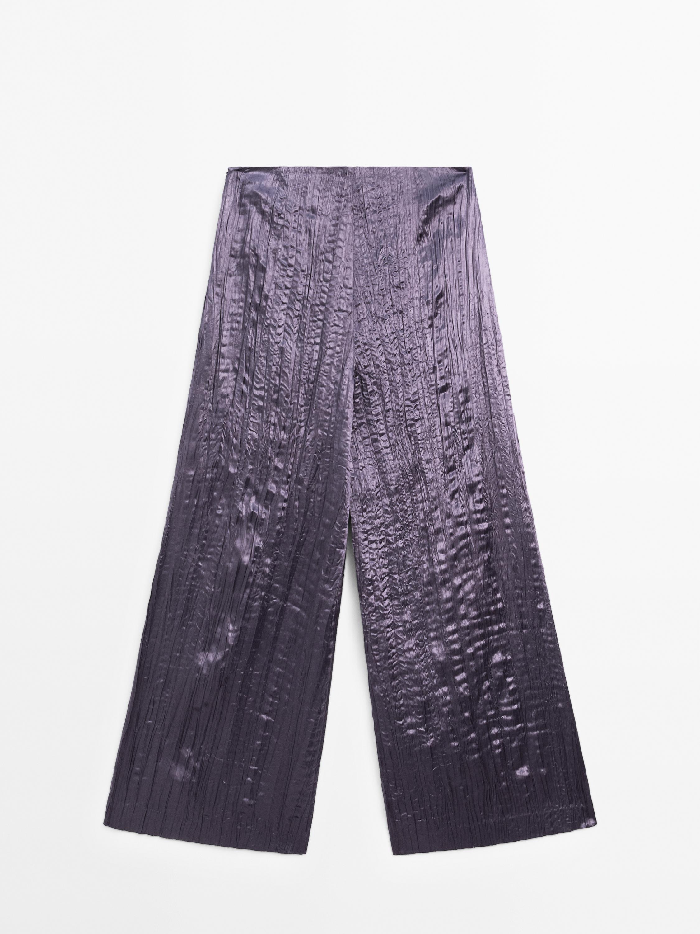 Straight fit pleated trousers