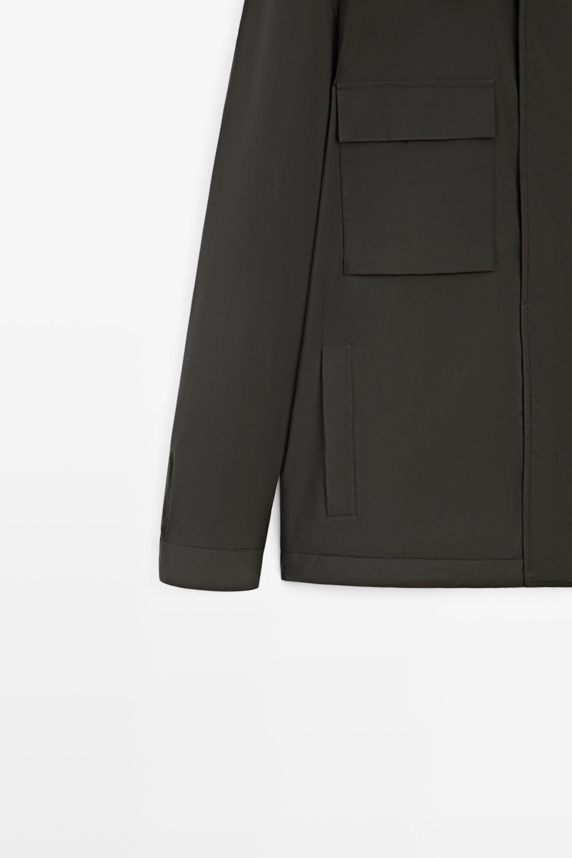 Technical fabric pocket detail jacket — Green-grey