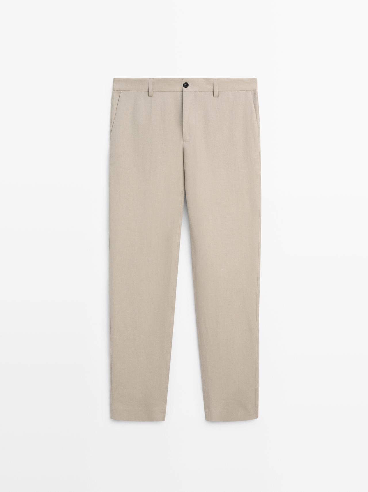 Linen suit pants — BEIGE