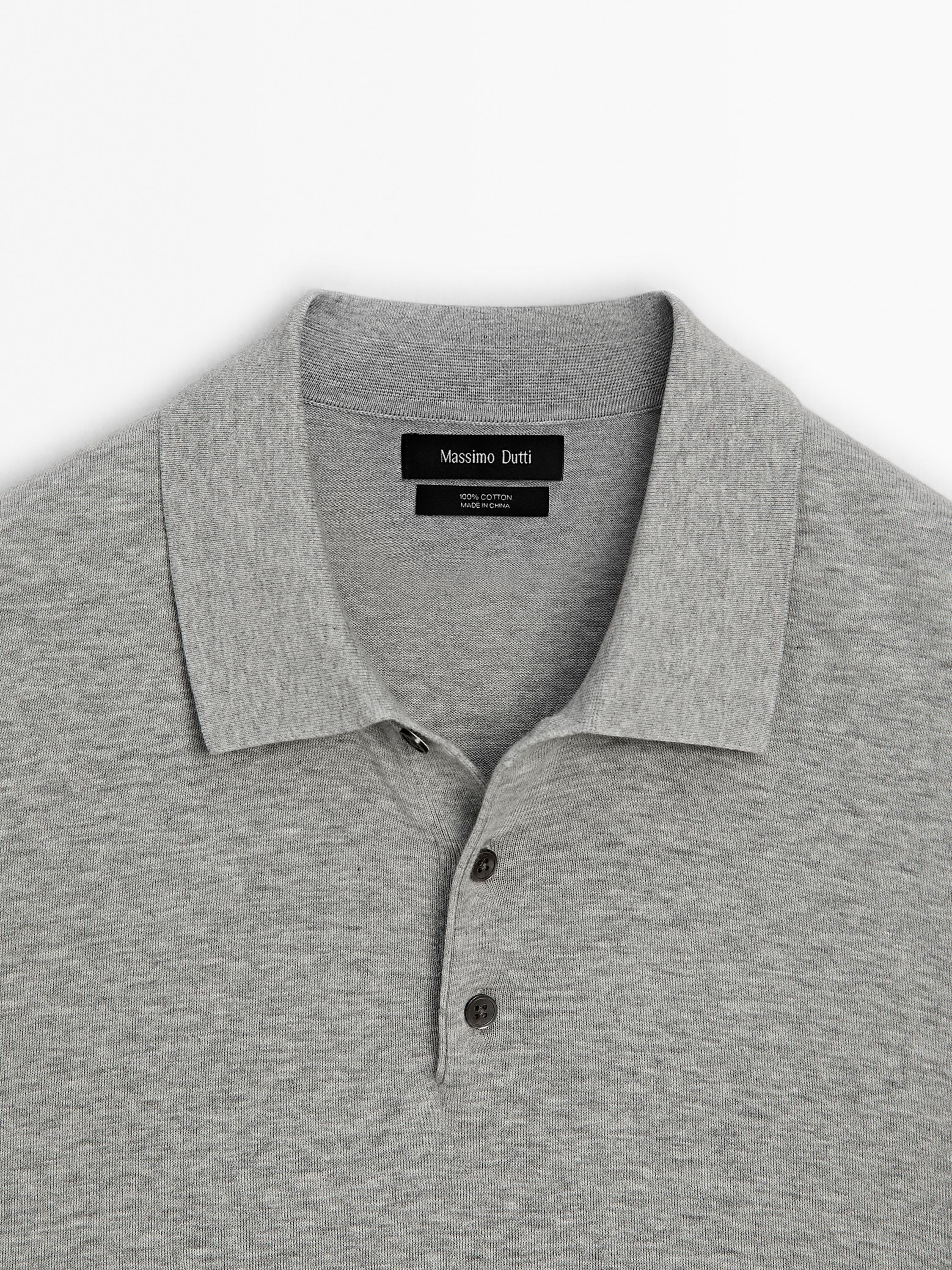 Short sleeve cotton polo sweater
