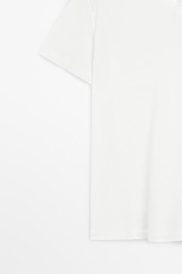 Textured 100% cotton polo shirt — WHITE 7