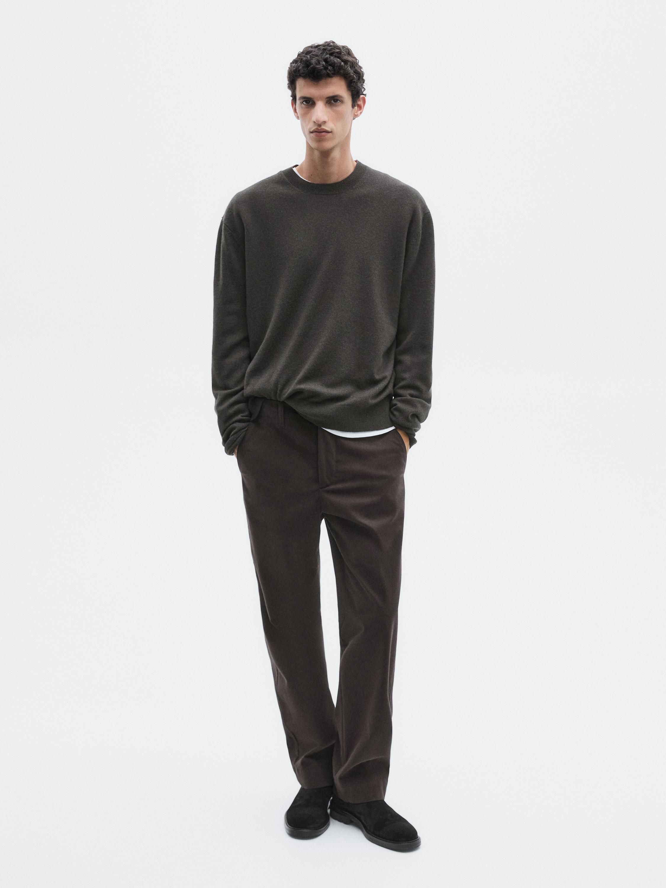 Stickad tröja i ull- och kashmirblandning - LIMITED