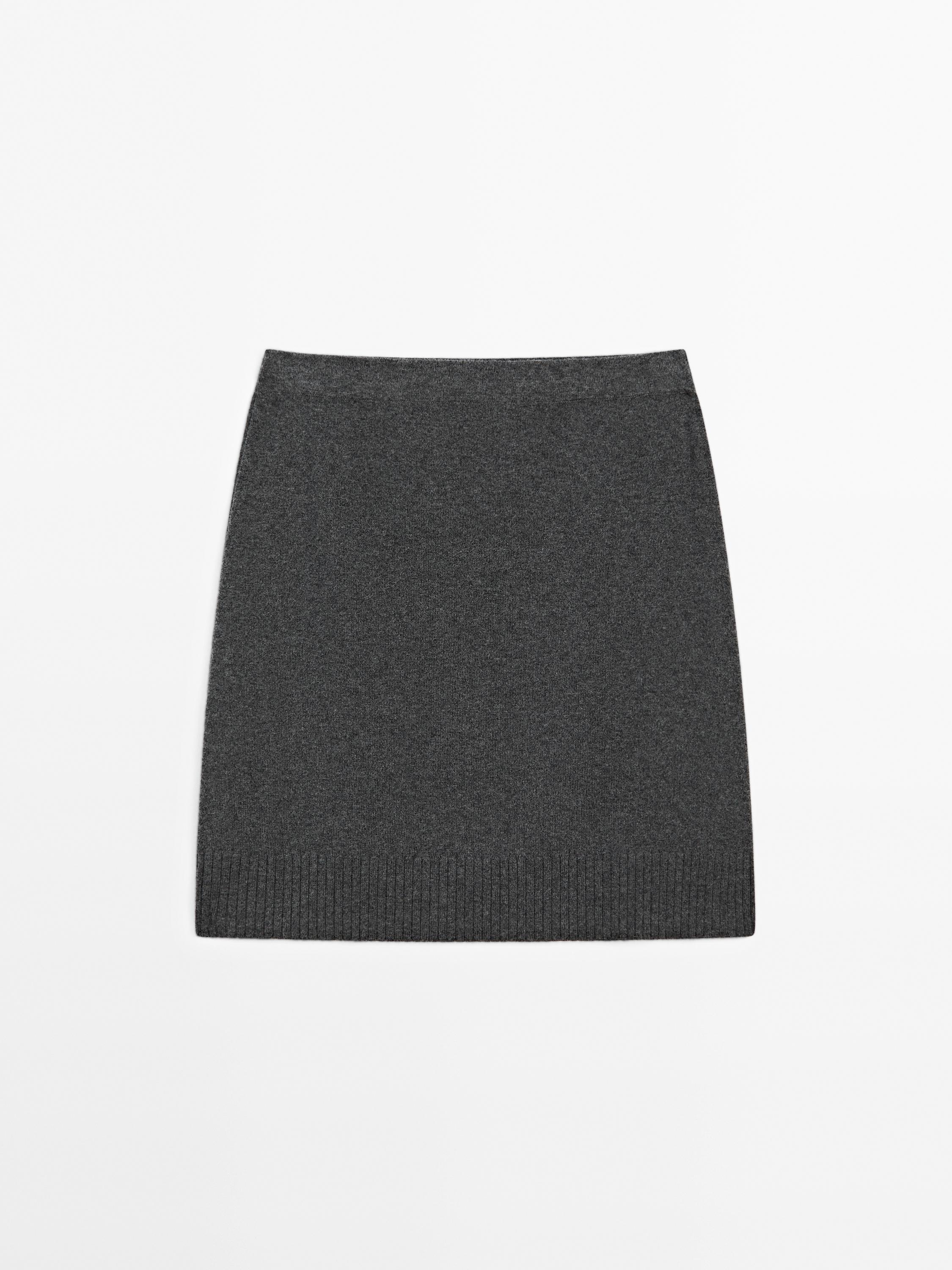Wool blend mini skirt