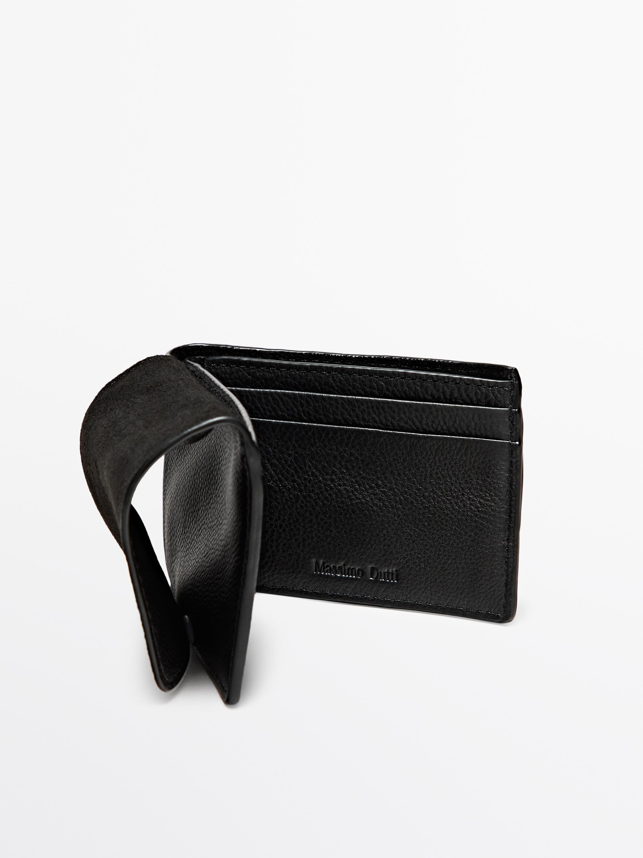 Nappa leather wallet — BLACK