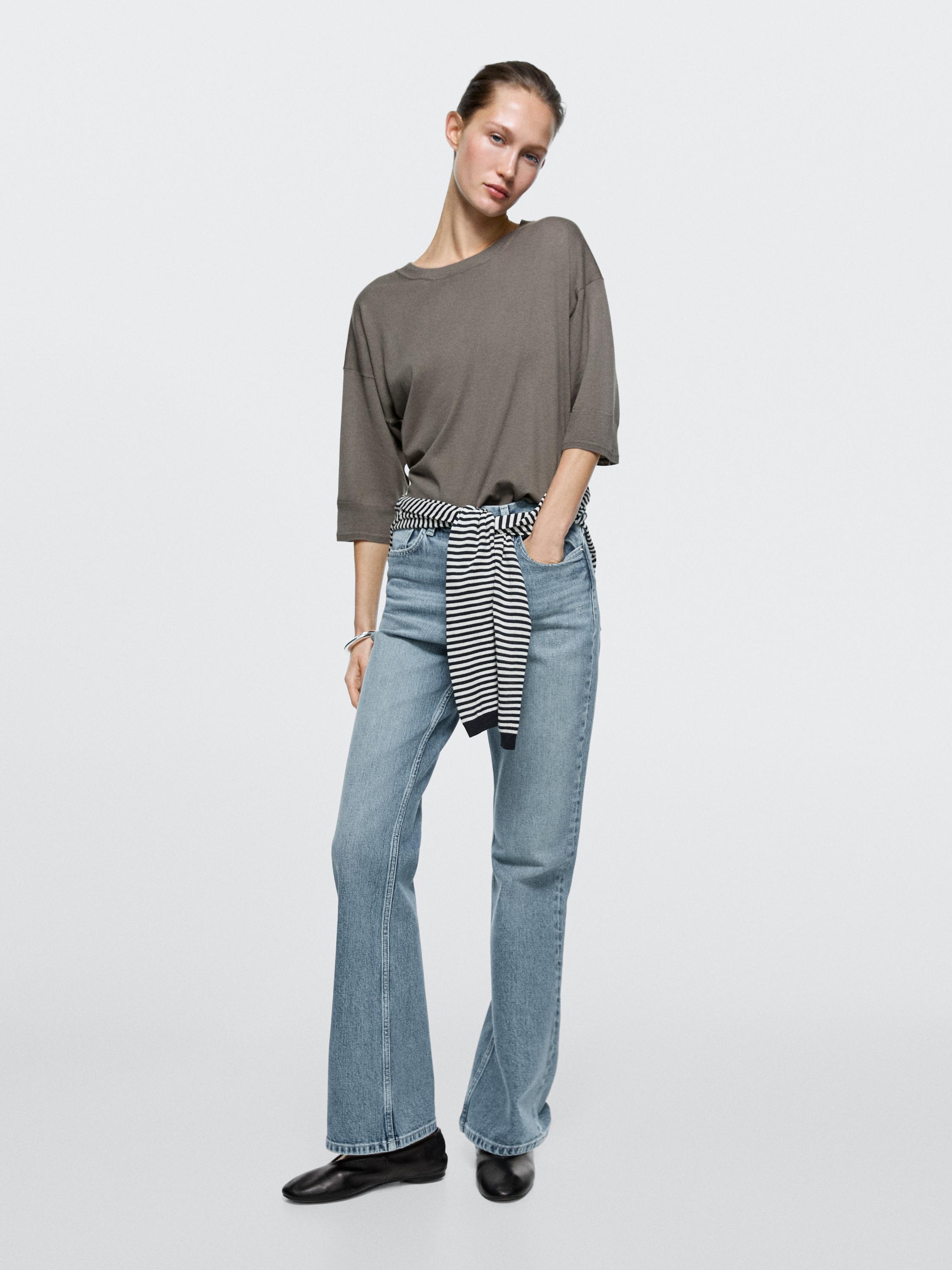 High-waist boot-cut jeans — Light Blue