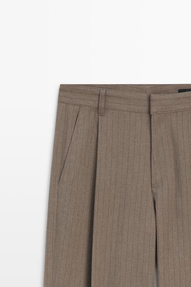 Pinstripe wide-leg pants — MOLE BROWN 4