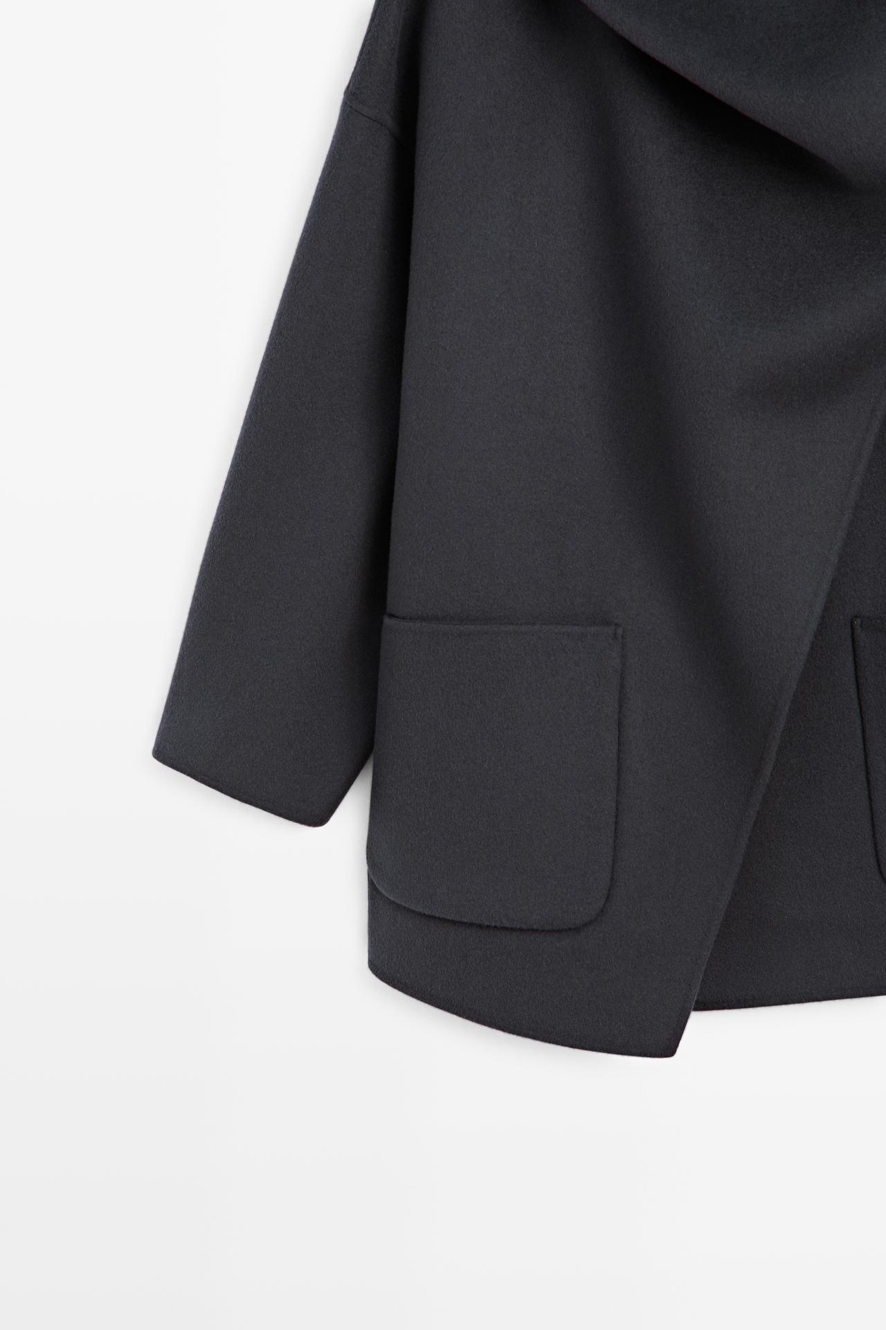 Mid-length coat with scarf detail — MEDIUM BLUE