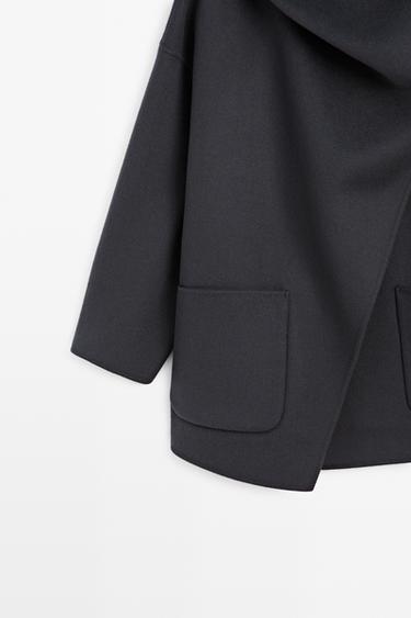 Mid-length coat with scarf detail — MEDIUM BLUE 7