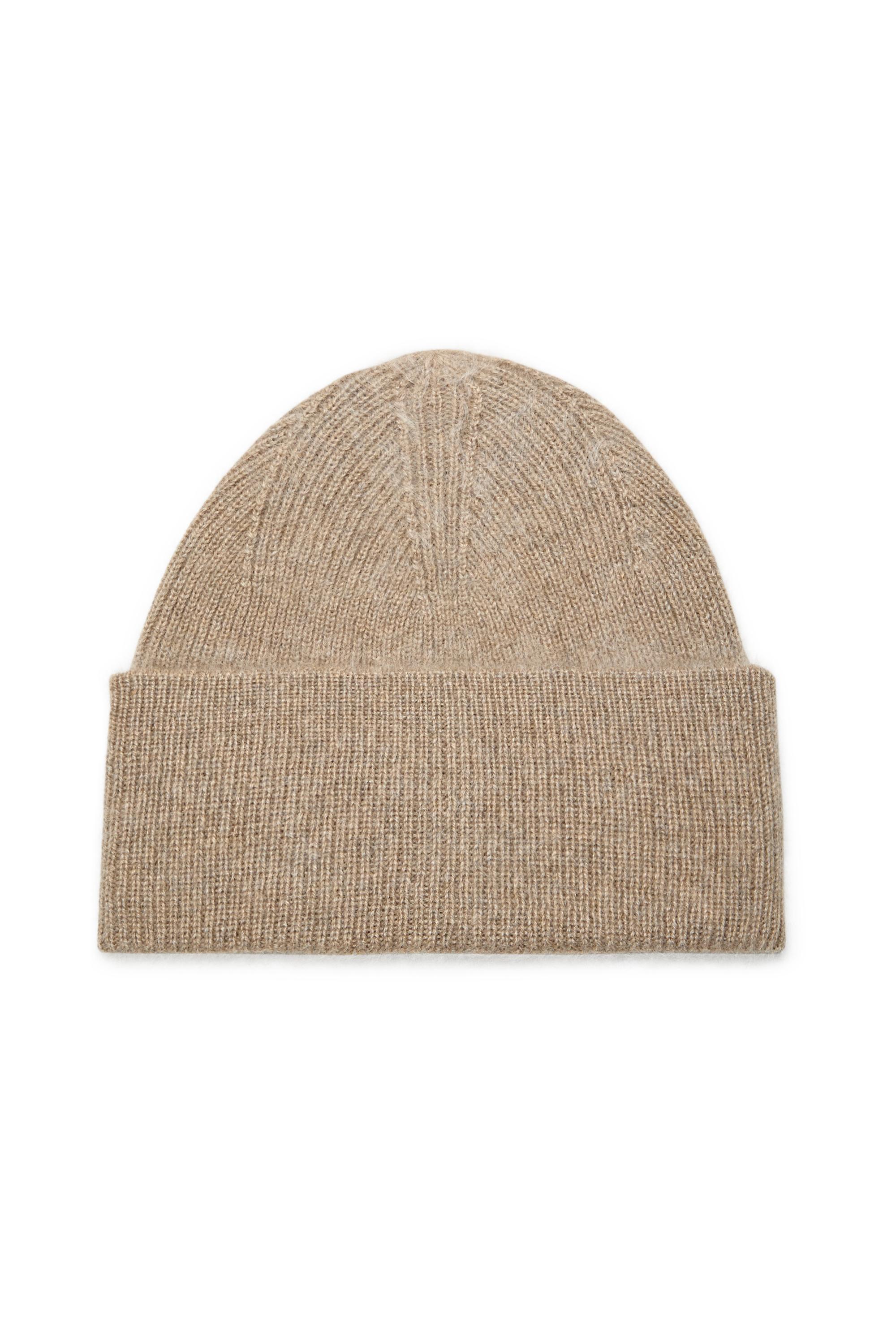 100% cashmere knit beanie — CREAM