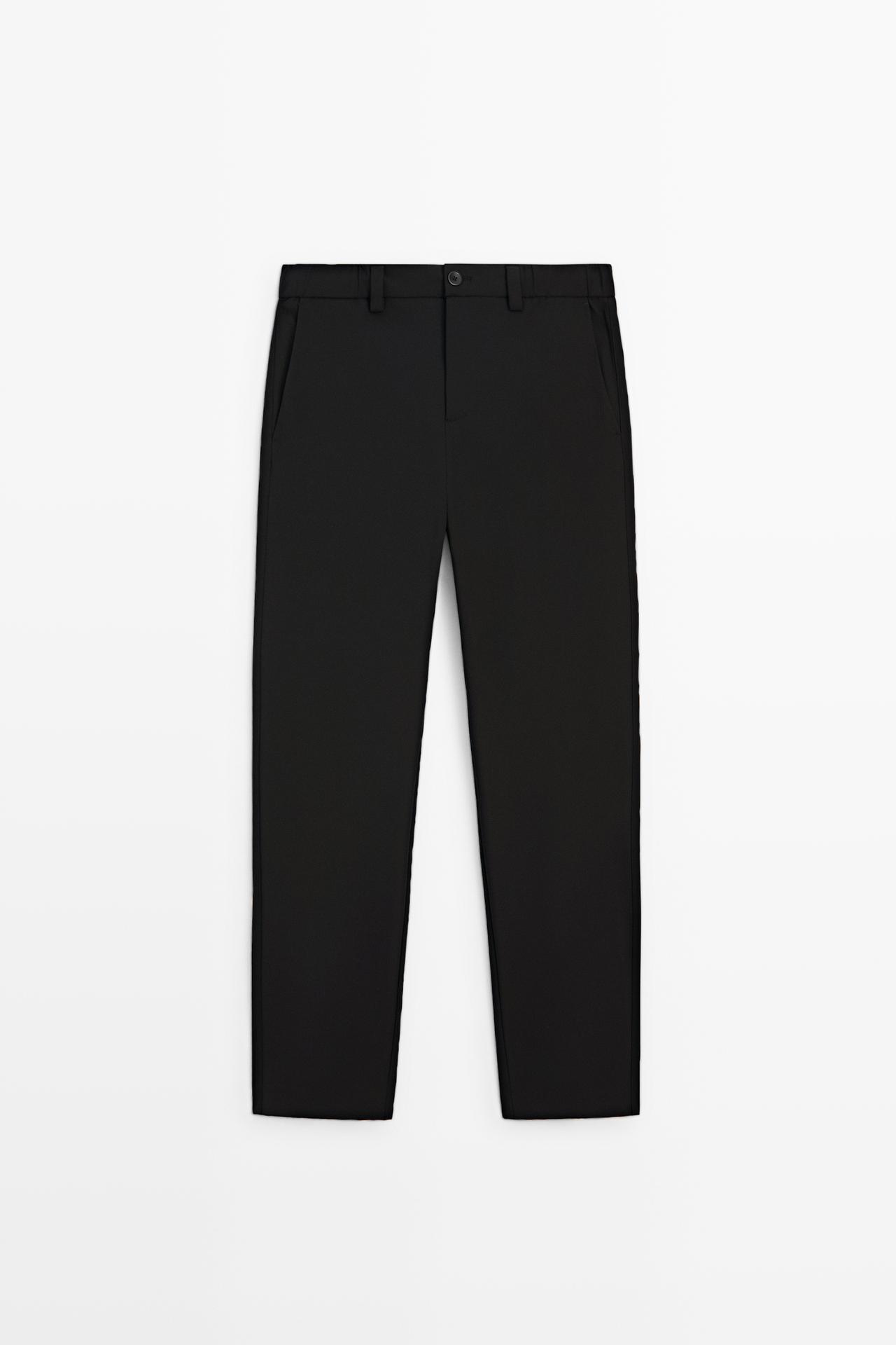 Regular-fit technical pants — BLACK
