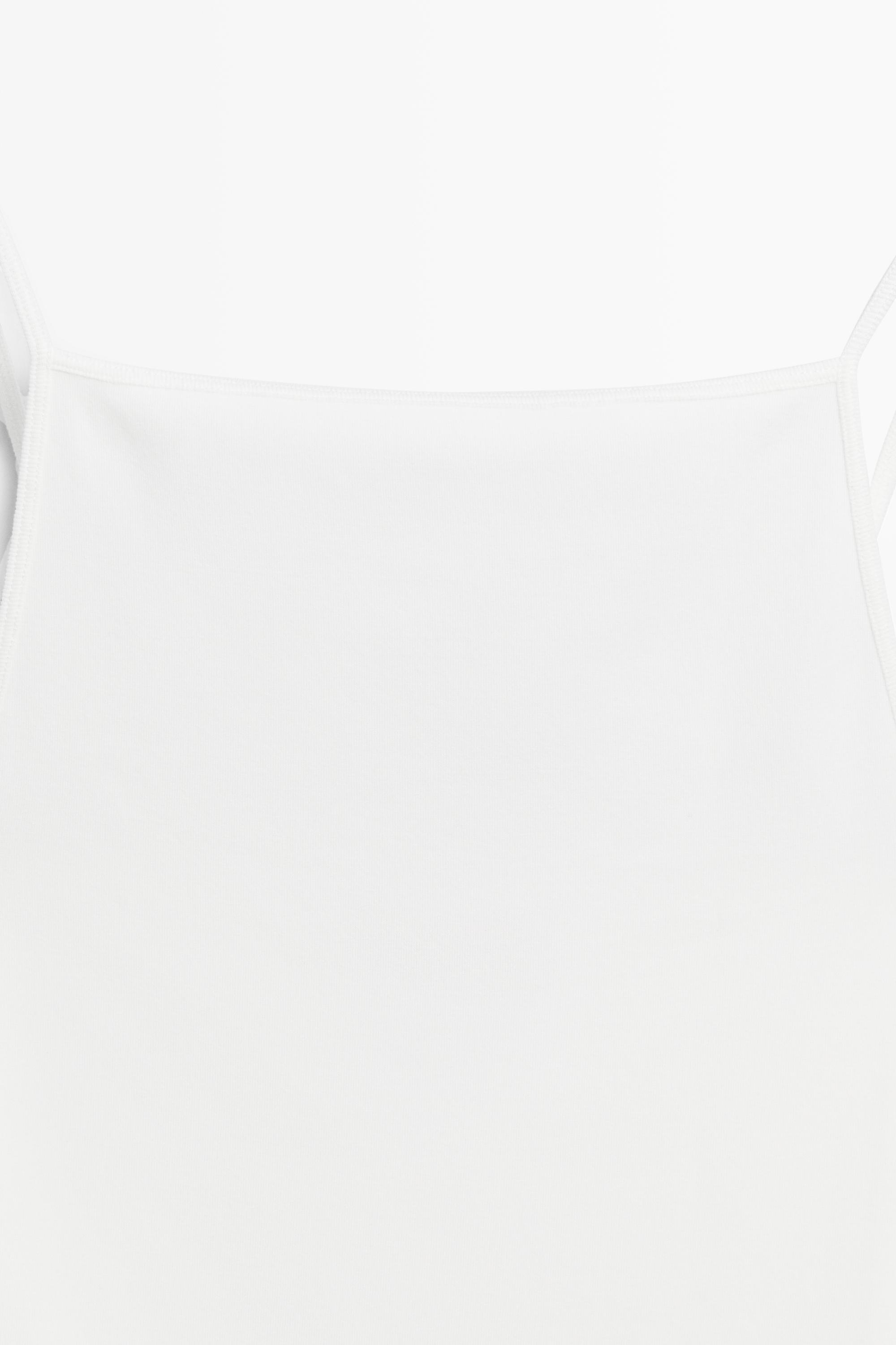Cotton blend camisole top — WHITE