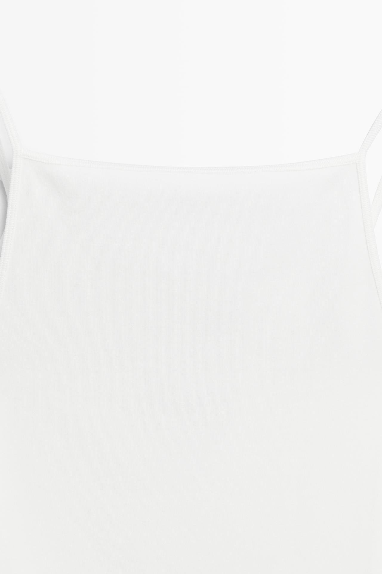 Cotton blend camisole top — WHITE