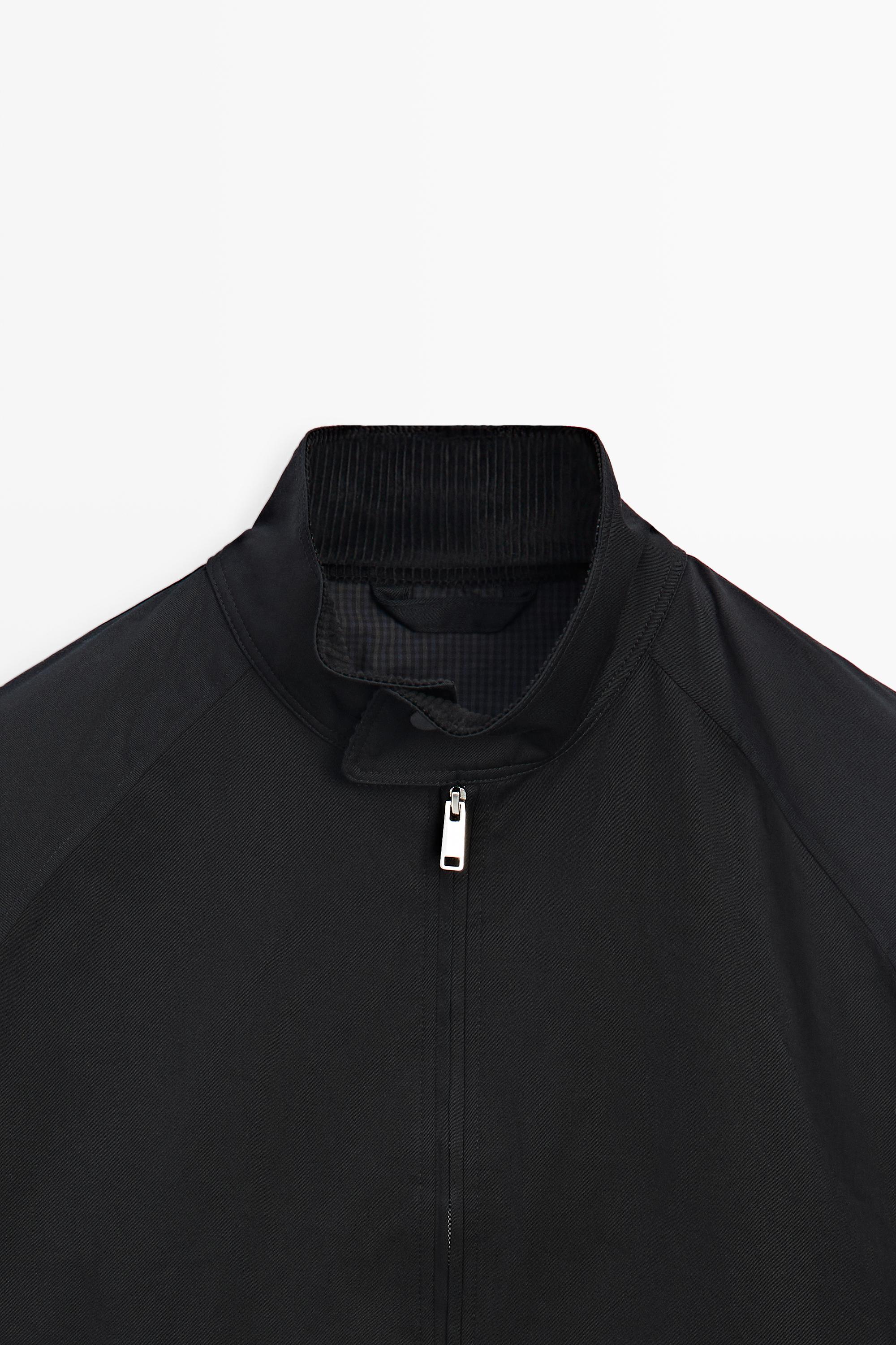 Bomber jacket with collar detail — DARK NAVY