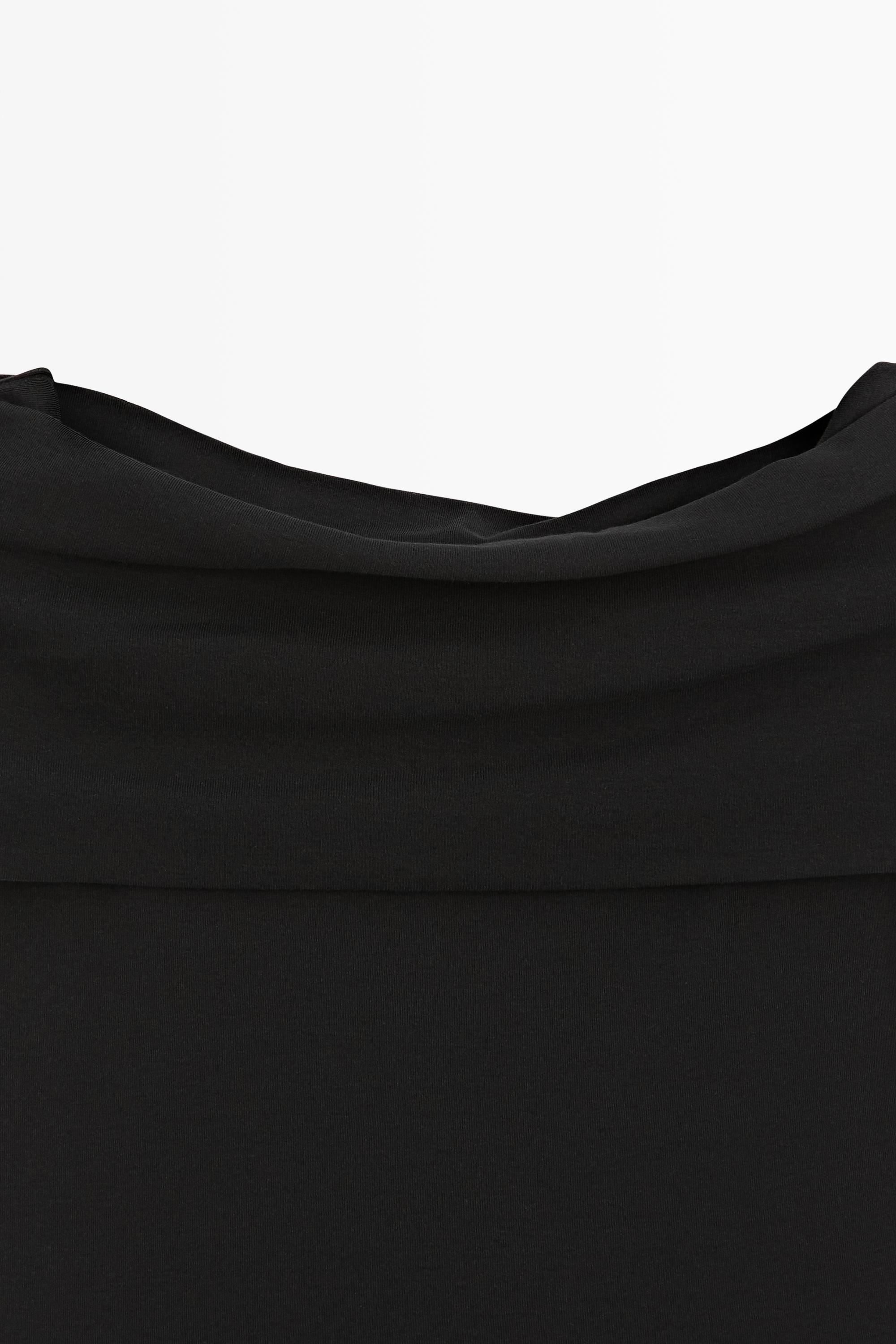 Cotton off-the-shoulder top — BLACK