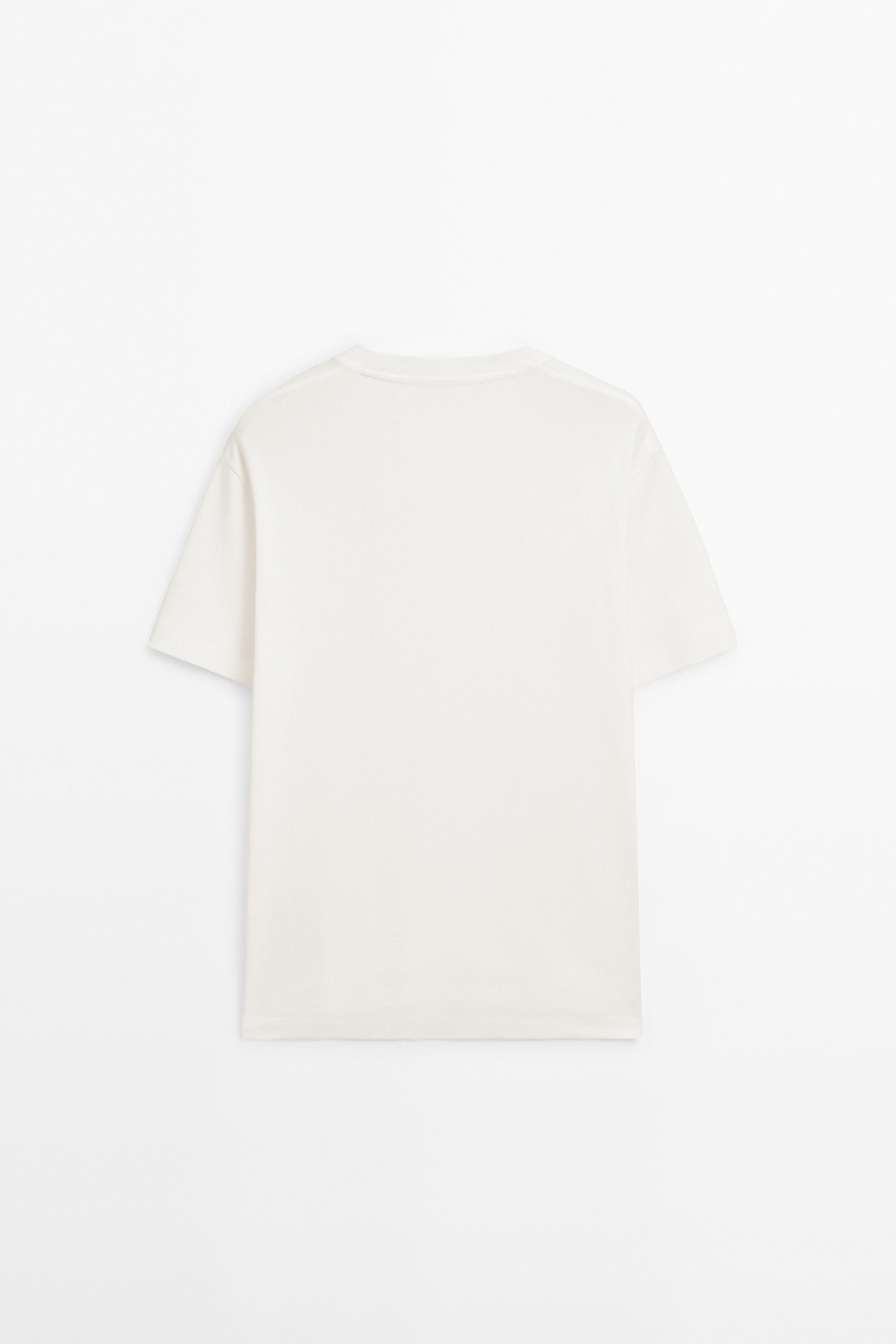 100% cotton short sleeve T-shirt — CREAM