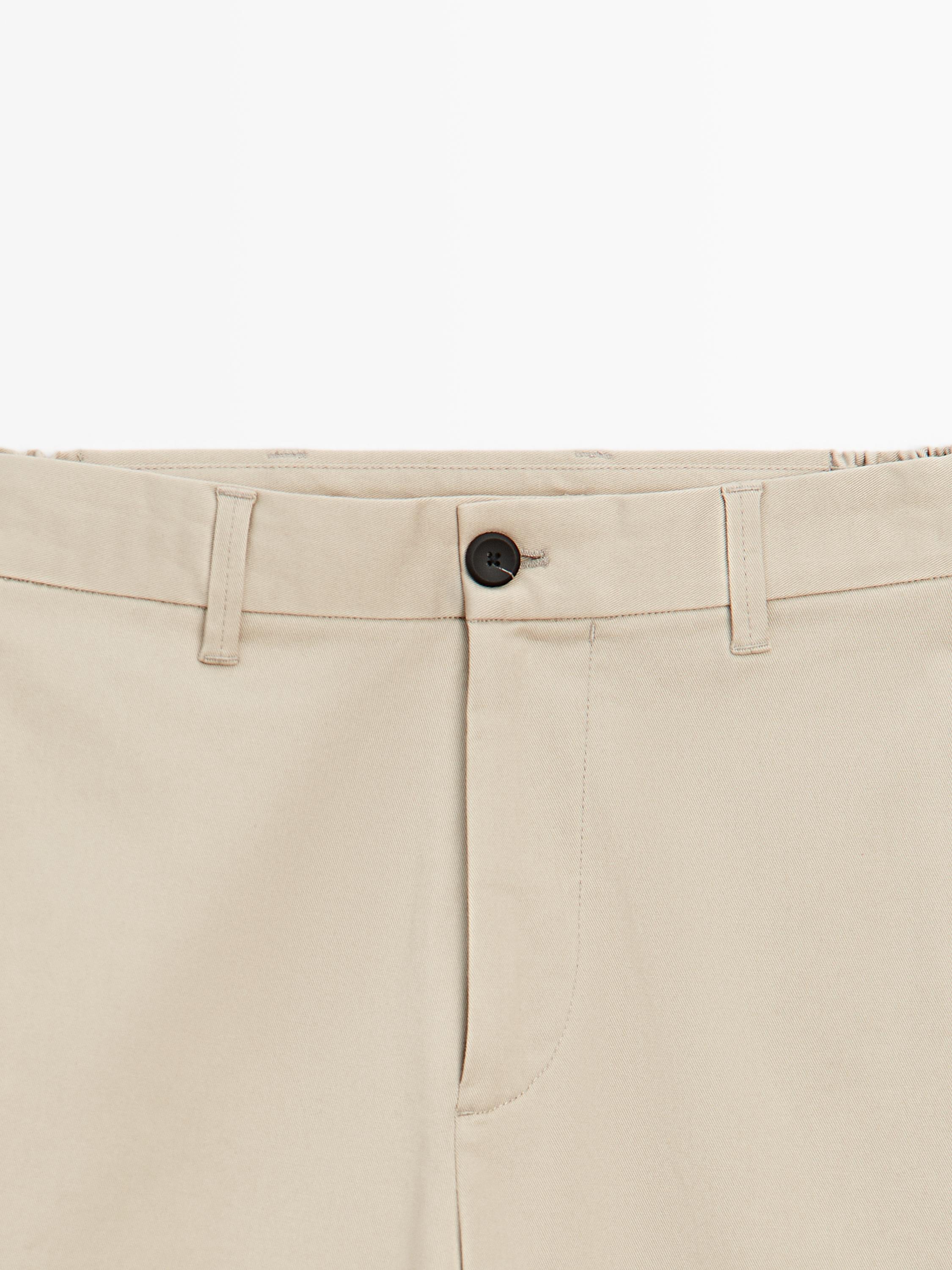 Pantalón tapered fit mezcla algodón