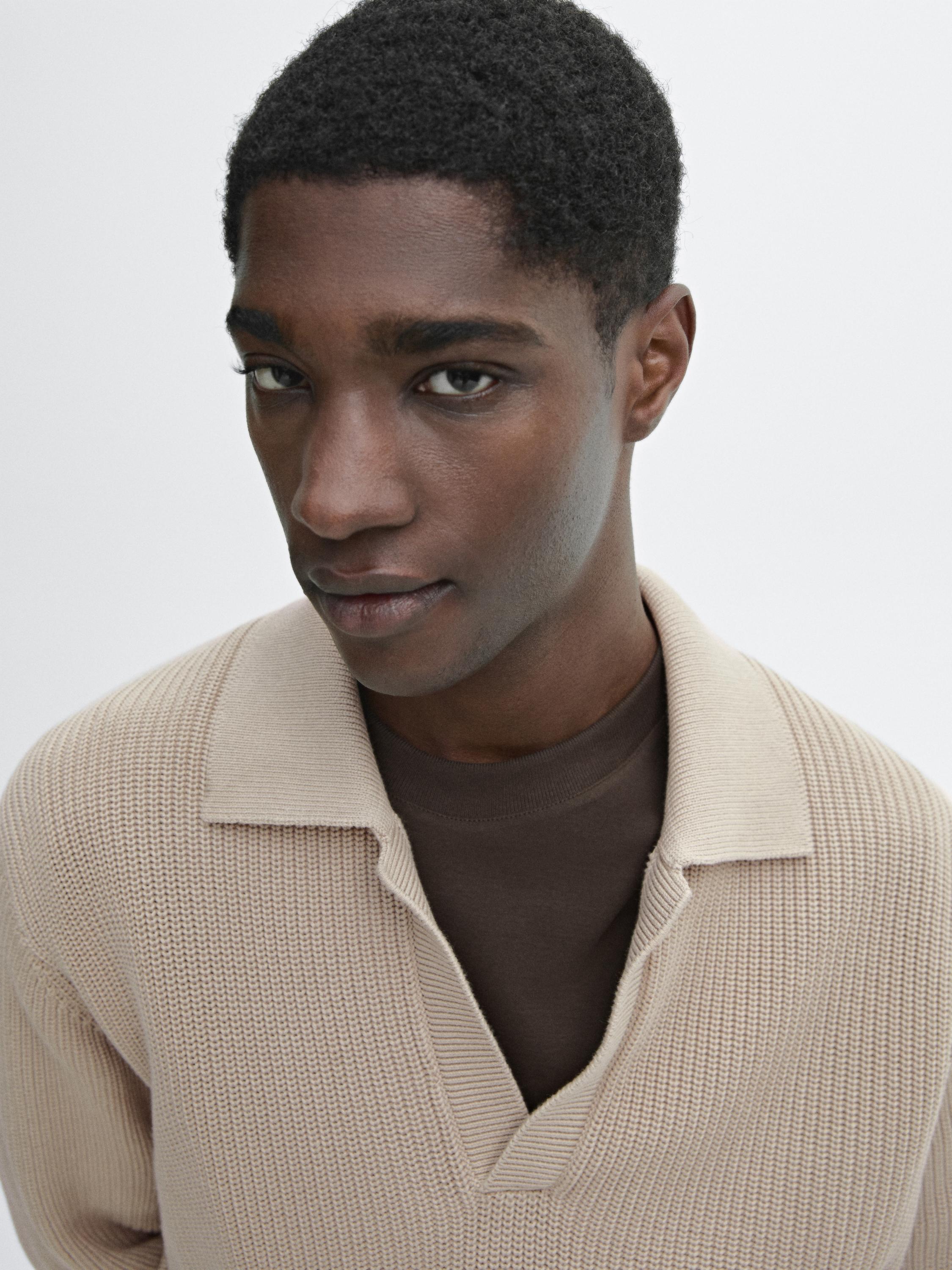 100% cotton ribbed knit sweater