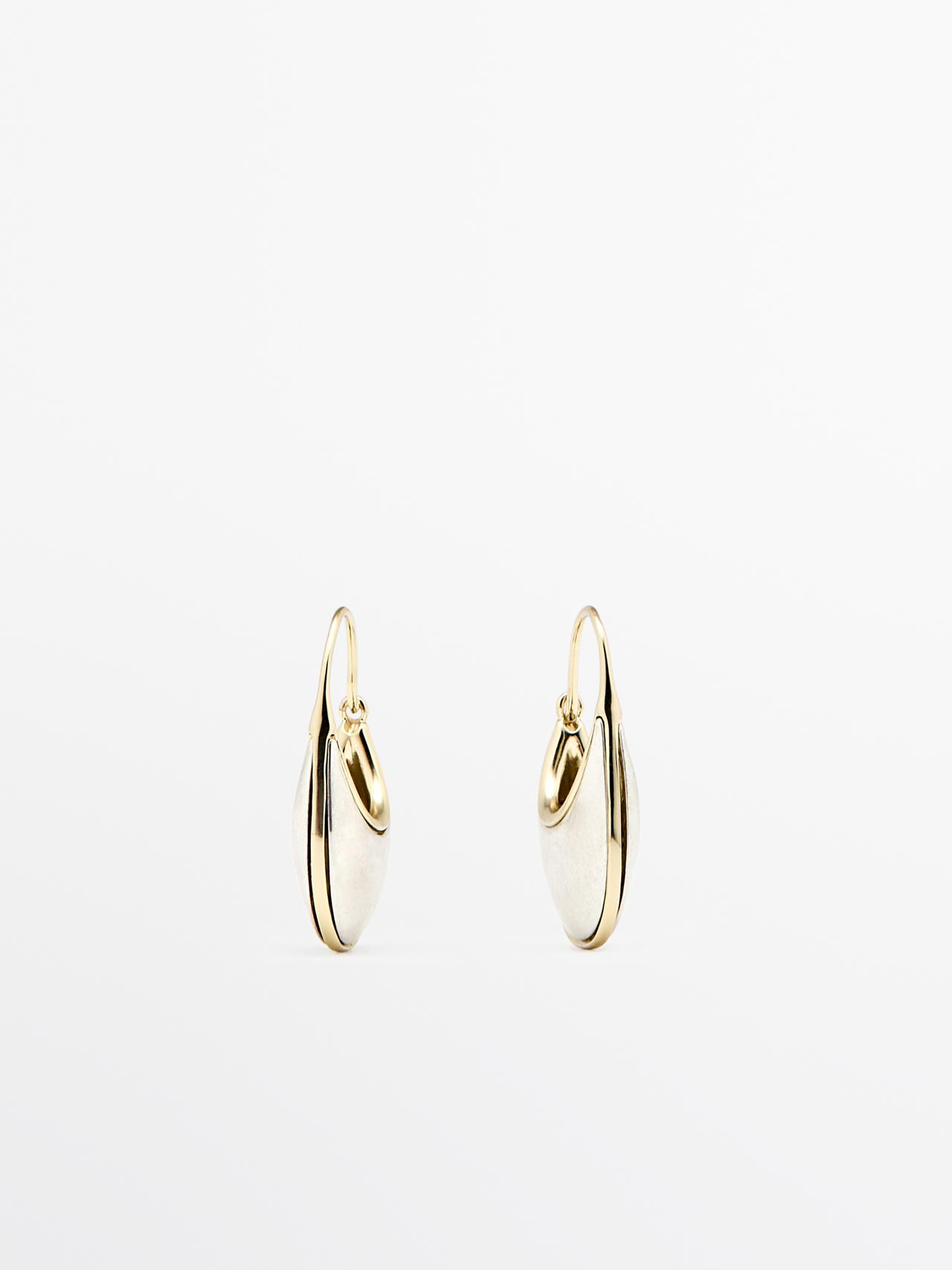 Orecchini Ad Anello Con Pietra - Argento - 01 - Massimo Dutti - Femminile