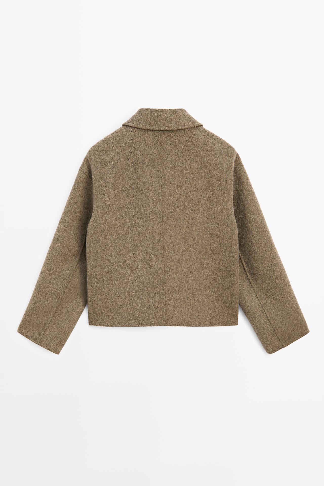 Short wool coat — BROWN