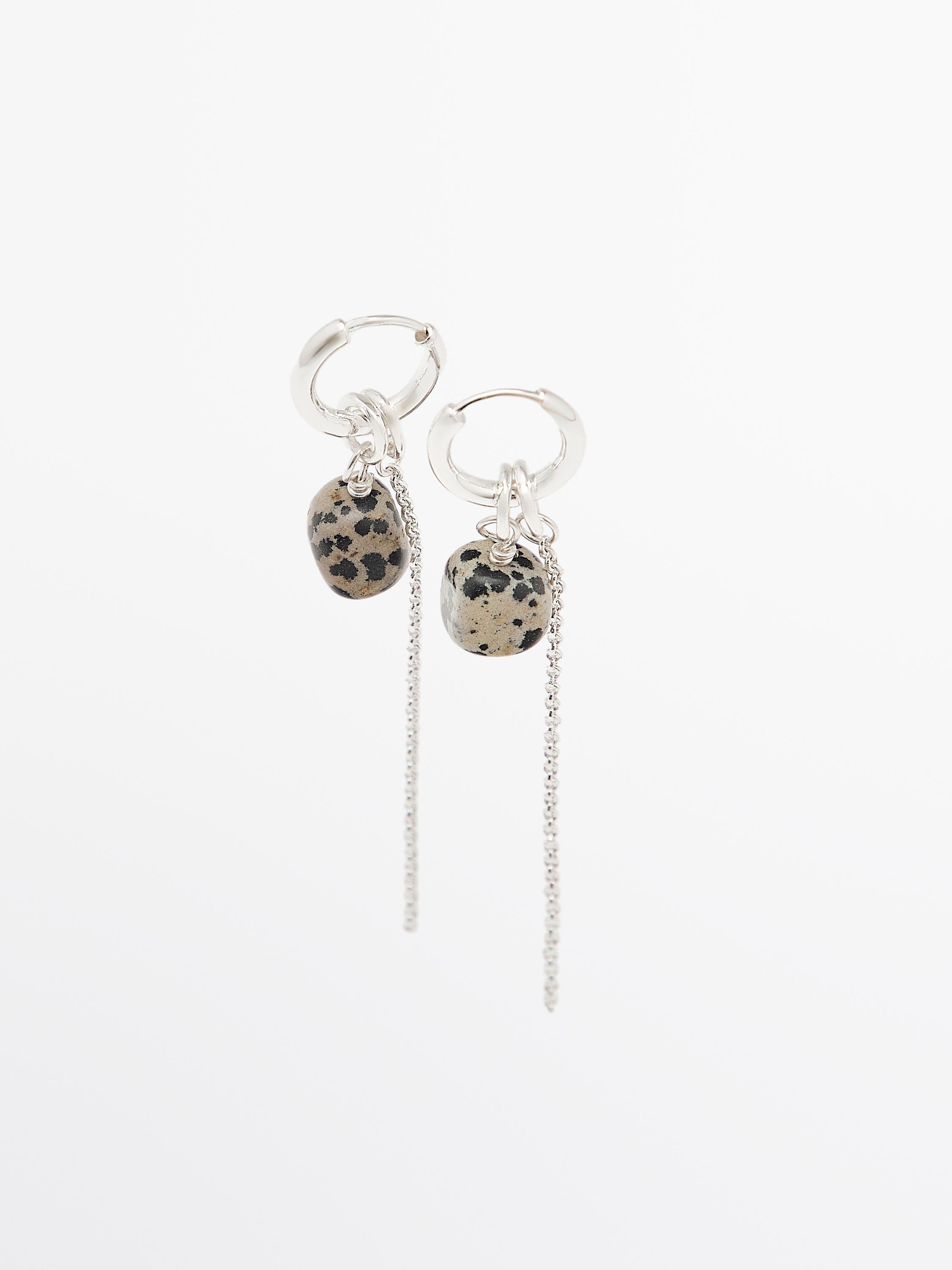 Stone ring earrings