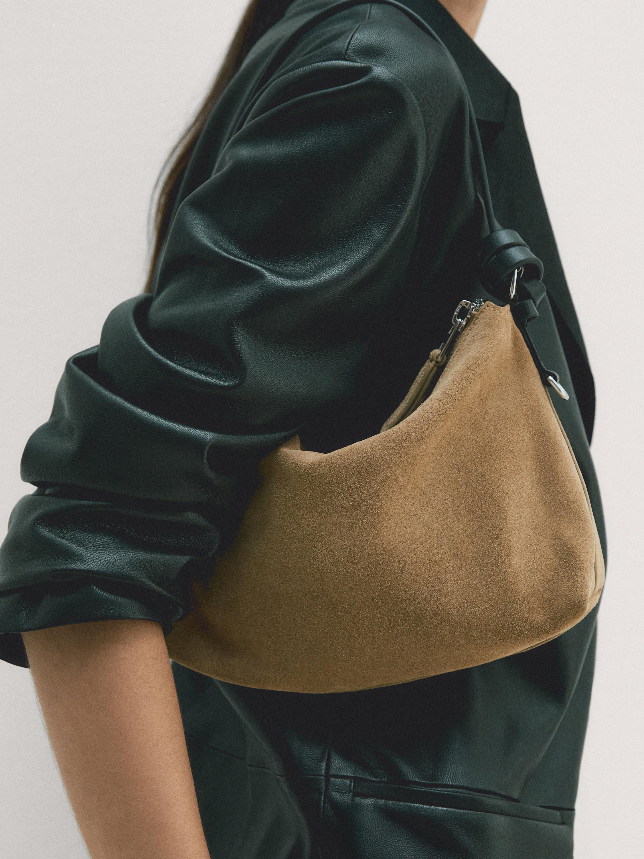 Small split suede leather bag